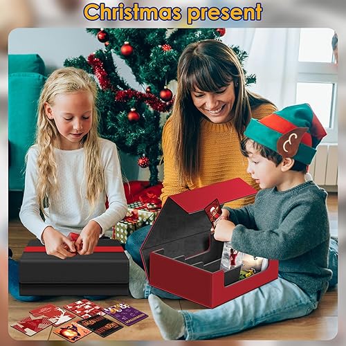 Miniatura 7 de Homthy Funda de cuero con cierre magnético para tarjetas de intercambio, caja de almacenamiento de tarjetas mágicas para MTG TCG y tarjetas