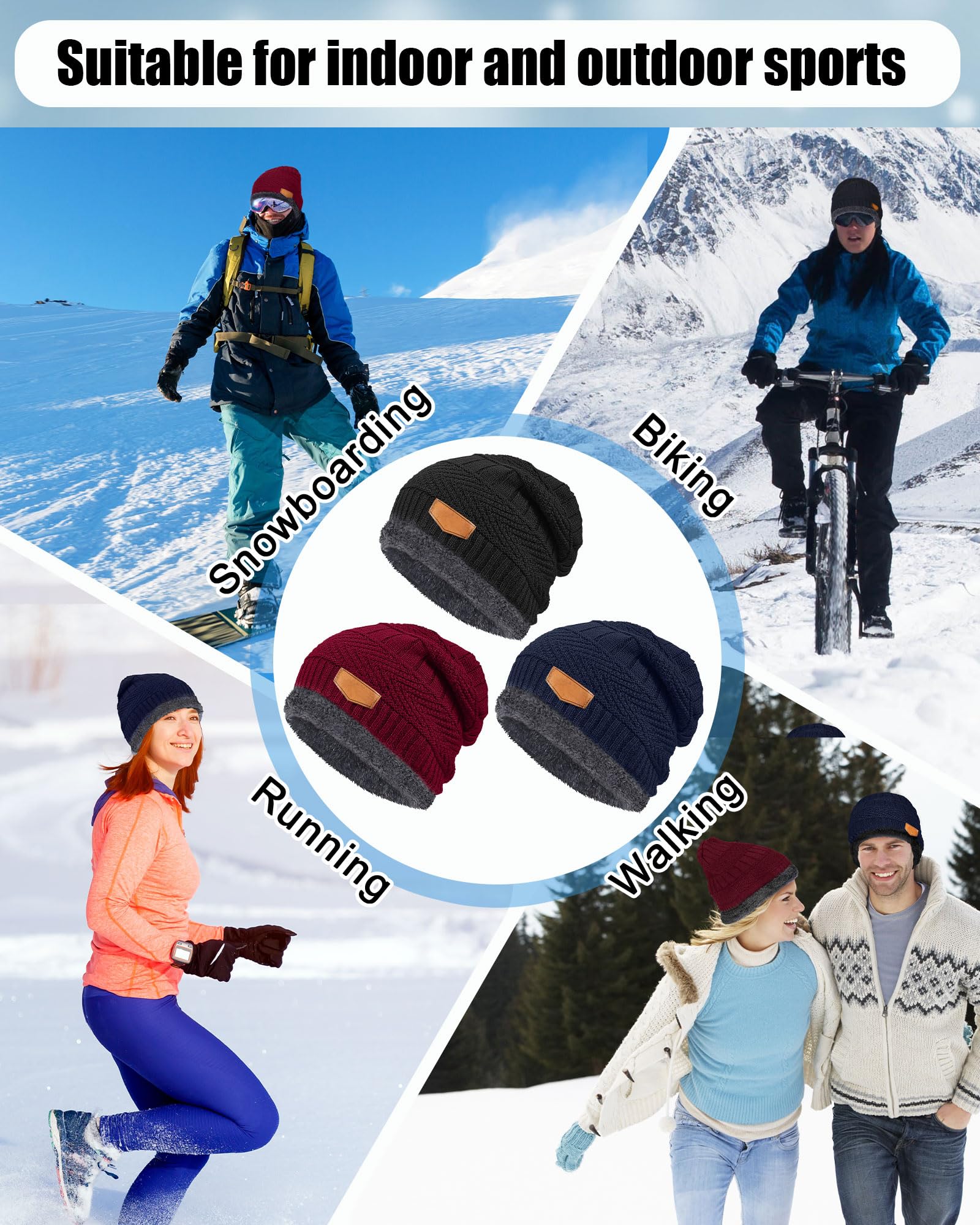 Geyoga 72 pezzi inverno maglia Beanie cappelli Bulk per senzatetto foderato in pile Beanie caldo berretto invernale lavorato a maglia