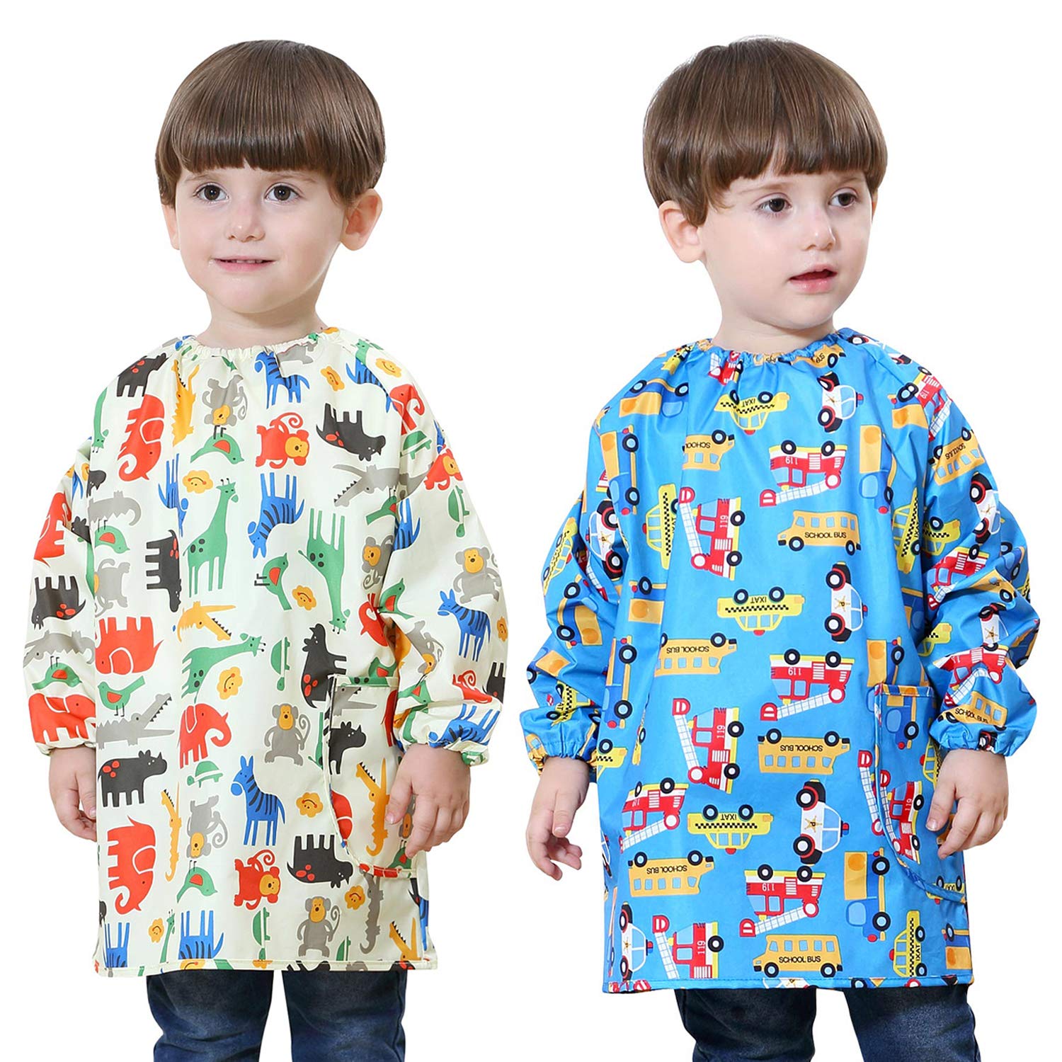 Happy Cherry Kinderschürze Langarm - Wasserdichtes Malschürze Für Kinder 2-10 Jahre