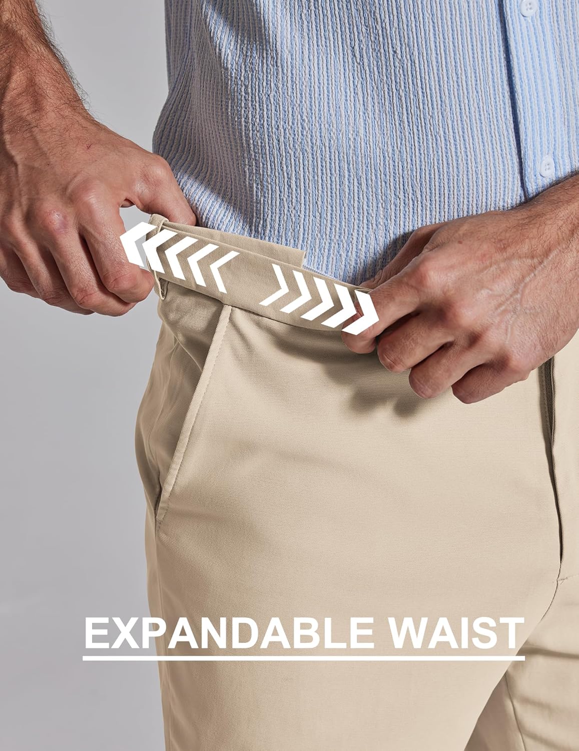 COOFANDY Mens Classic Dress Pants Expandable Waist Suit Pants Breathable Business Casual Slacks - Image 3