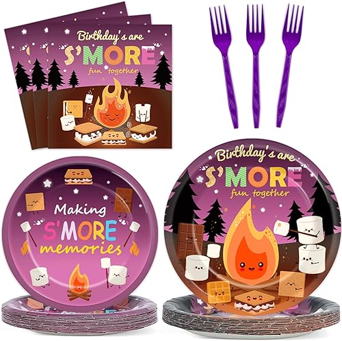 Miniatura 35 de 96 piezas de suministros de fiesta de cumpleaños florales de cumpleaños, platos de papel, servilletas, flores de oro rosa, decoraciones de fiesta