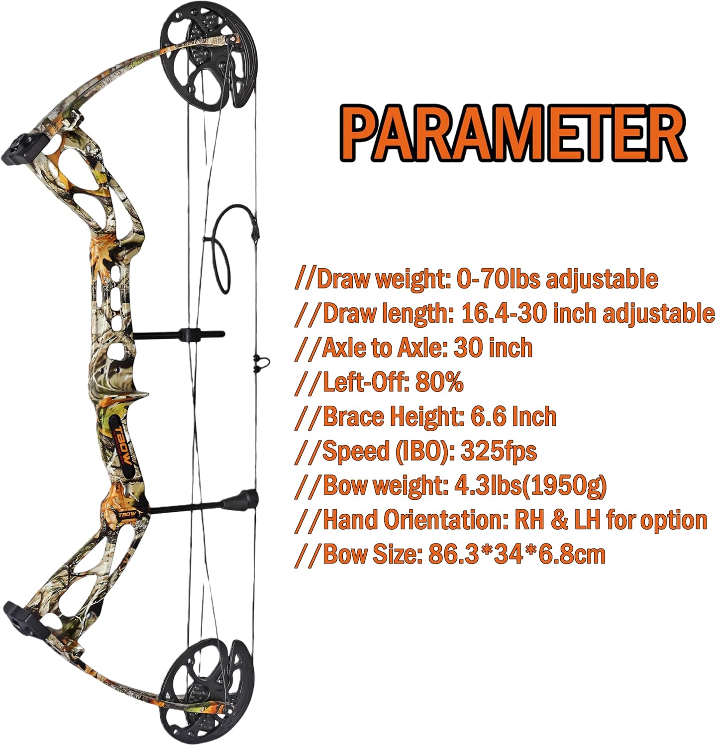 ZSHJGJR Compound Bow Set 0-70lbs Adjustable, Archery Hunting Bow Kit, RH & LH, Let-Off 80%, for Adults & Beginners Outdoor Bow Hunting Target Shooting