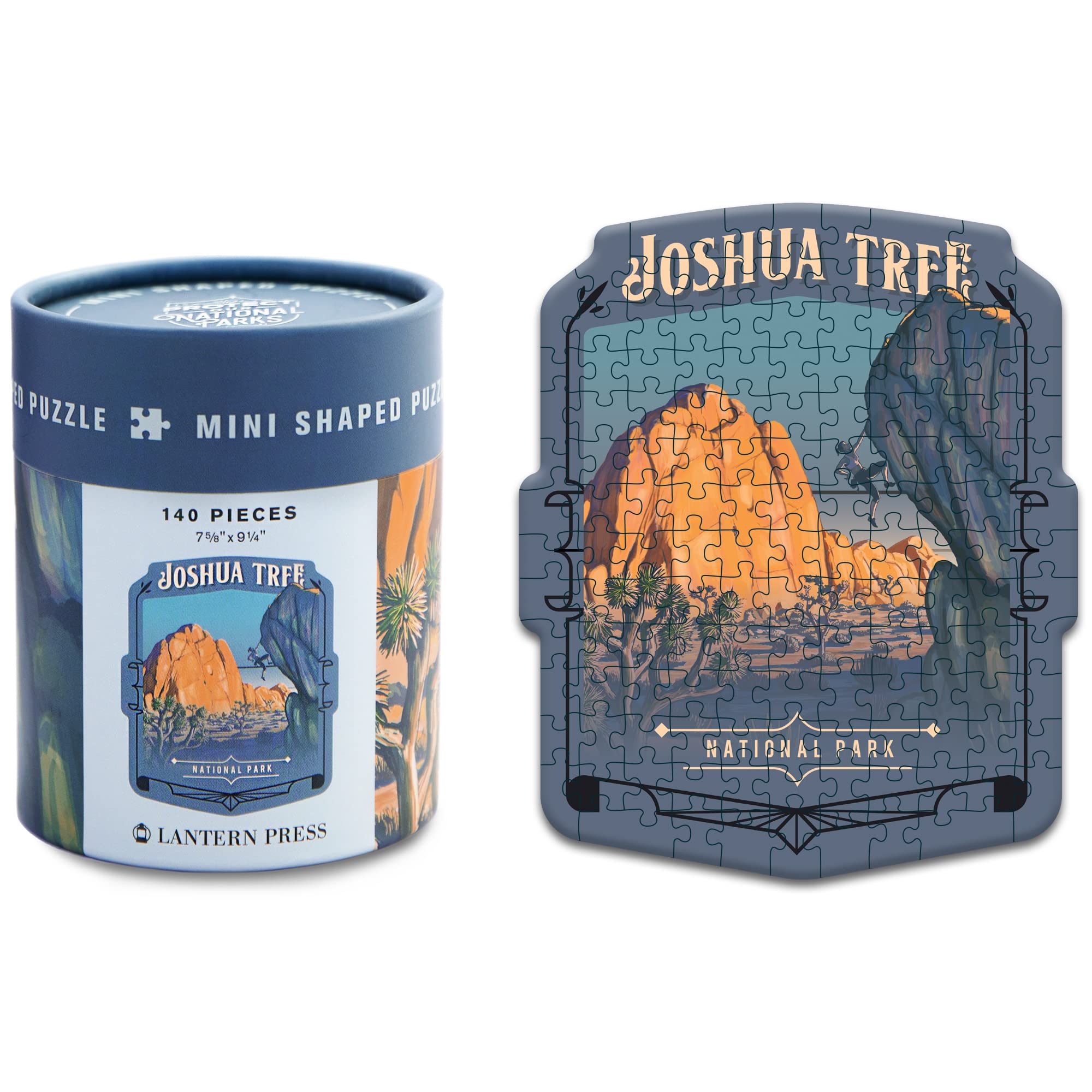 Lantern Press Mini Shaped Adult Jigsaw Puzzle, Protect Our National Parks (Joshua Tree)