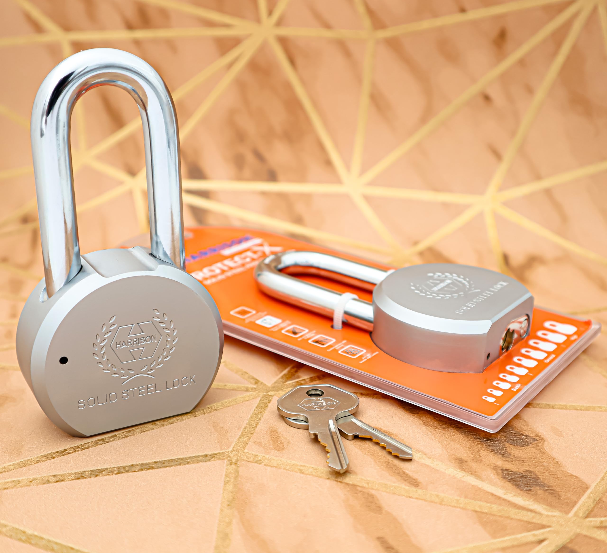 Harrison Padlocks/Round Padlock 70mm 12 Pin with 3 Computerised Keys 0495-SUPER-STAR Pack of 1/ Mild Steel Material/Stainless Steel Finish/for Door, Shutter, Godown, gate — Amazon image 9