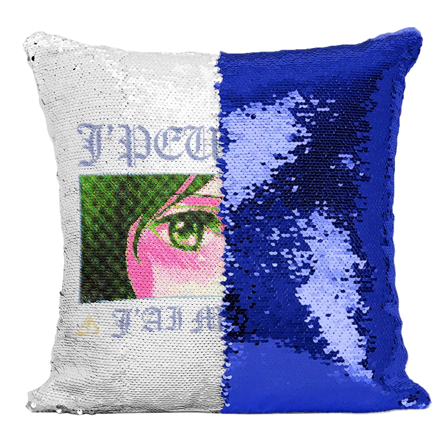 Coussin Sequin Bleu J'peux Pas J'Ai Manga Mikasa pour Otaku