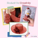 TROYARN Summer (2- Skeins Pack) Silk Effect Hand Knitting Yarn Crochet Art Lace Craft 100% Microfiber Acrylic 2x100 gr (2x383 yds) (105036 - Terra)