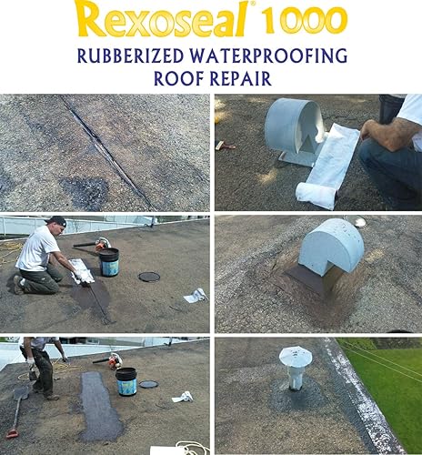 Miniatura 9 de Rexoseal Sellador impermeabilizante 1000, sellador multiusos para revestimiento interior y exterior, cimientos y sótanos, techos planos y de baja