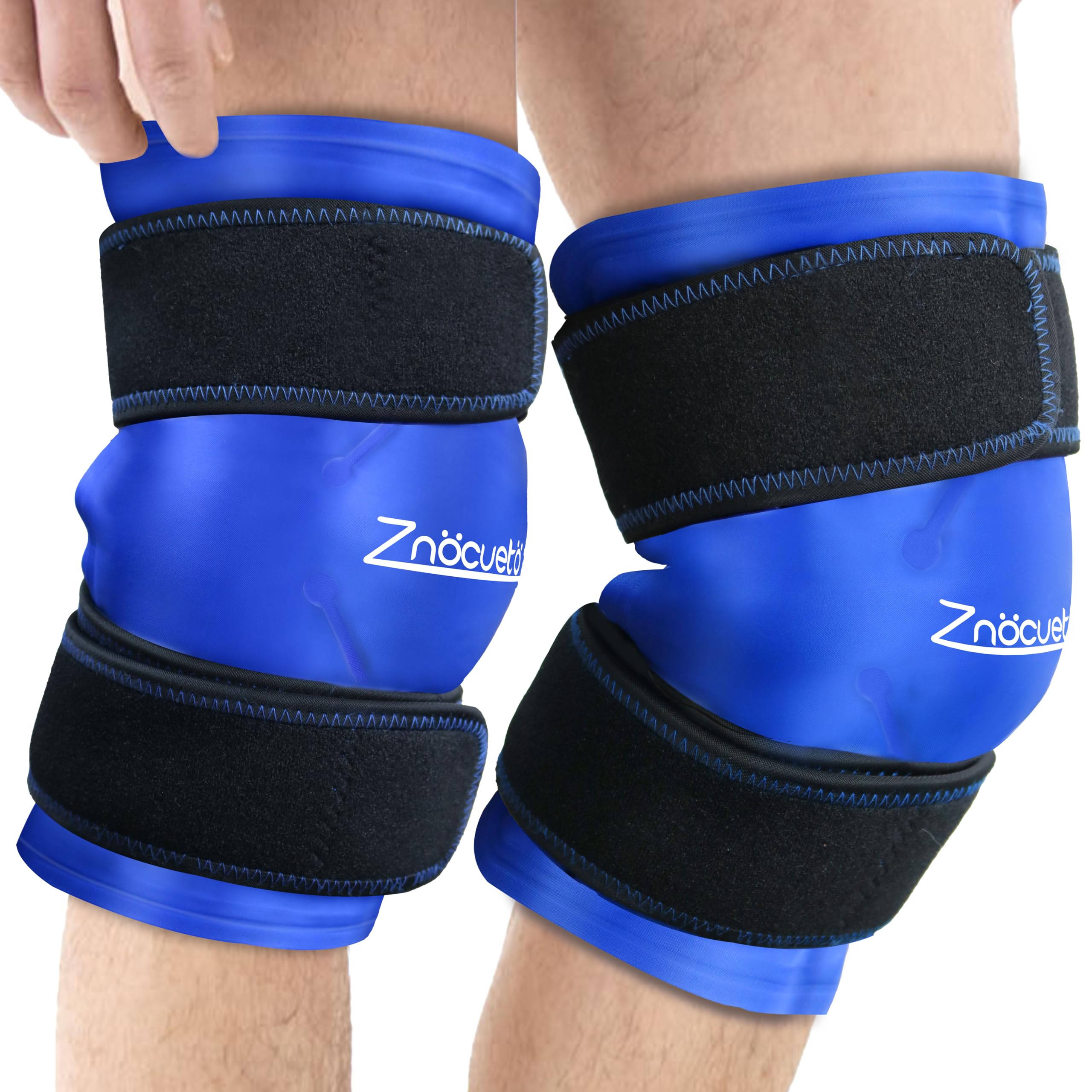 ZNÖCUETÖD Enhanced Knee Ice Pack Wrap 2 Pack for Pain Relief, Large Gel Ice Pack for Knee Leg Injuries Reusable with Cold Compression for Tendonitis,