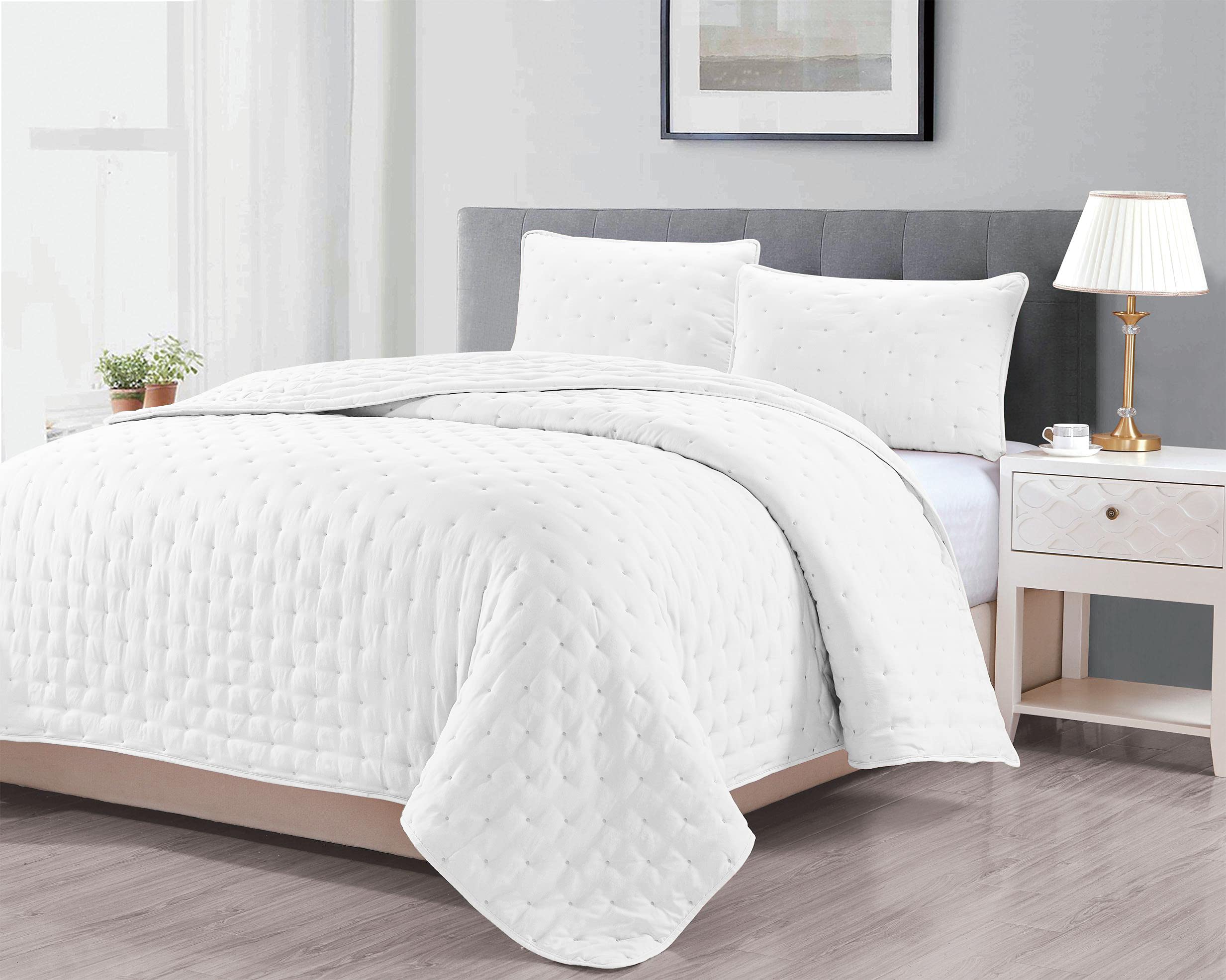 Dessus De Lit Sixtine 240 X 260 Cm – Effet Peau De Pêche – Microfibre Douce – Housse De Couette Déco