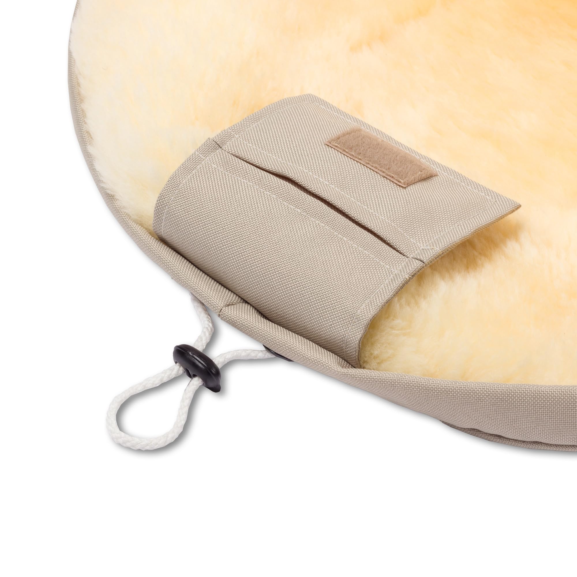 Hofbrucker Saco para cochecito de bebé Toni para otoño/invierno/principios de piel de cordero para capazo y Maxi Cosi 0-10 meses con manta extraíble (beige)