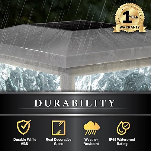 Miniatura 6 de Classy Caps Fairmont FS100W - Tapa solar para poste, color blanco, alto rendimiento, eficiencia energética, resistente a la intemperie, duradera,