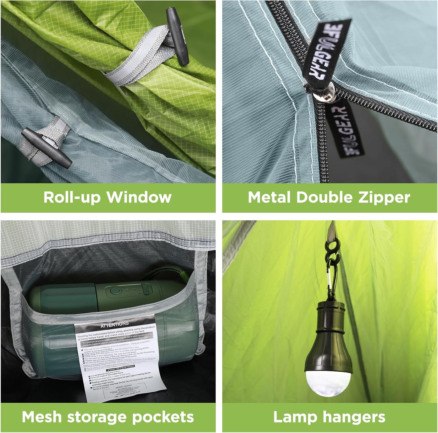 KIKILIVE LanShan Tienda de campaña ultraligera para uso en exteriores, tienda de campaña ultraligera para 1 persona/2 personas, refugio para acampar, mochilear y caminar