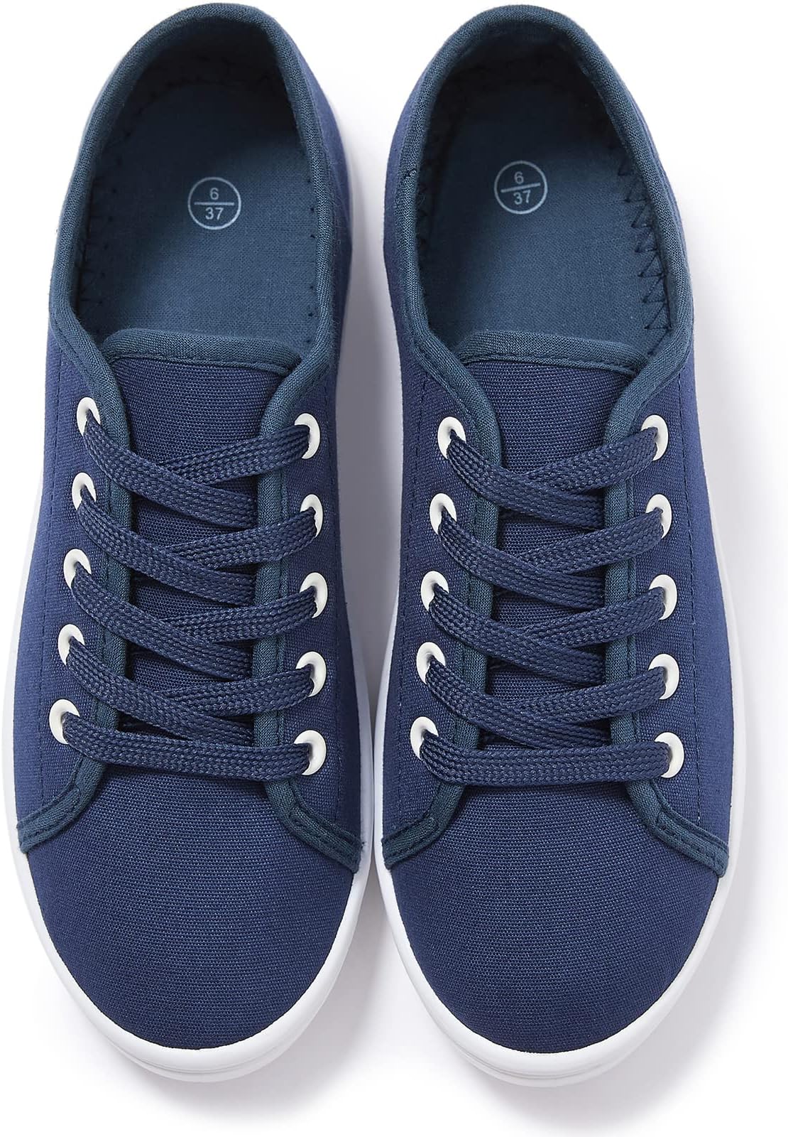 ShupuaWomens Casual Shoes Canvas Shoes for Women Canvas Sneakers White Casual Sneakers Walking Shoes Tennis Shoes(Navy.us11)