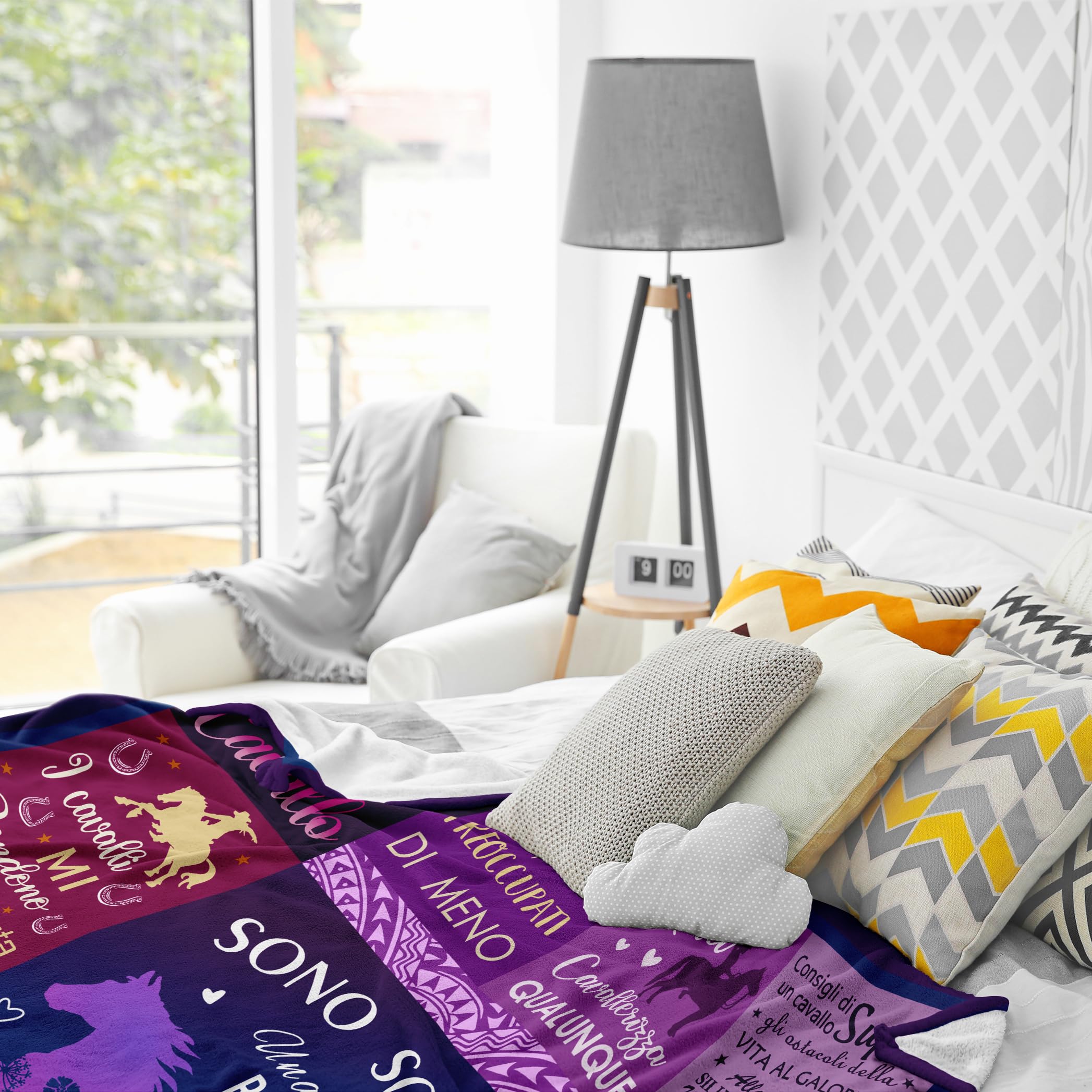 Yesibrd Regalo per amanti dei cavalli, Regalo per Donne, Ragazze e Appassionate di Equitazione, Regali Donna/Amica, Ragazza Compleanno, Coperta a Tema Cavalli 150x130CM