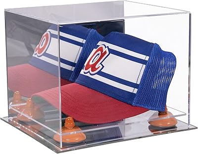 Better Display Cases Versatile Acrylic Display Case - Small Rectangle Box with Mirror Case , Orange Risers and Mirror Base (V21/A006)