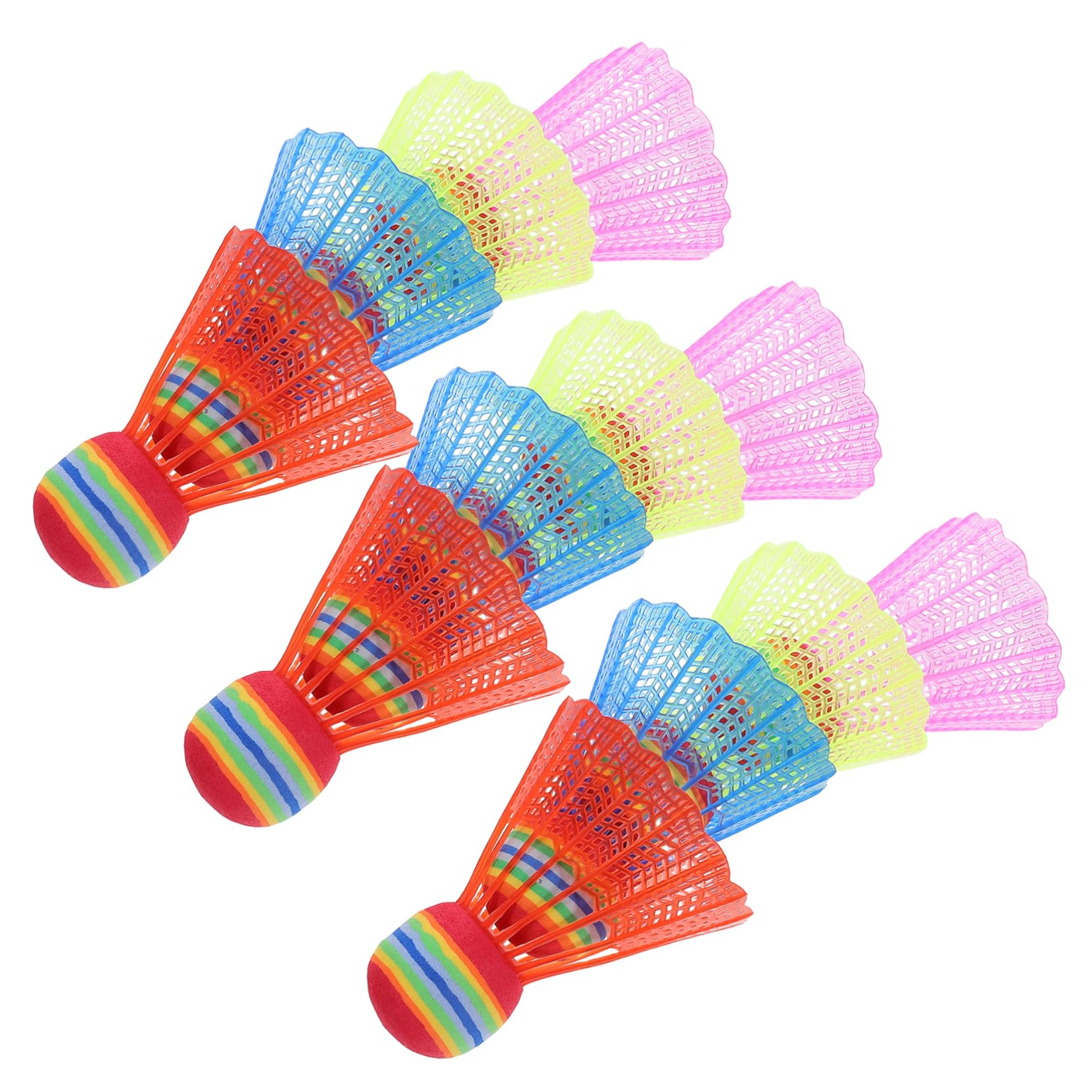 balacoo Enhanced Stability Badminton Birdie Balls 12pcs Boys and Girls Badminton Shuttlecocks Self-Returning Birdies for Outdoor Sports Equipment