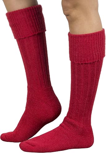 Men Women Alpaca Wool Welly Socks Plain 