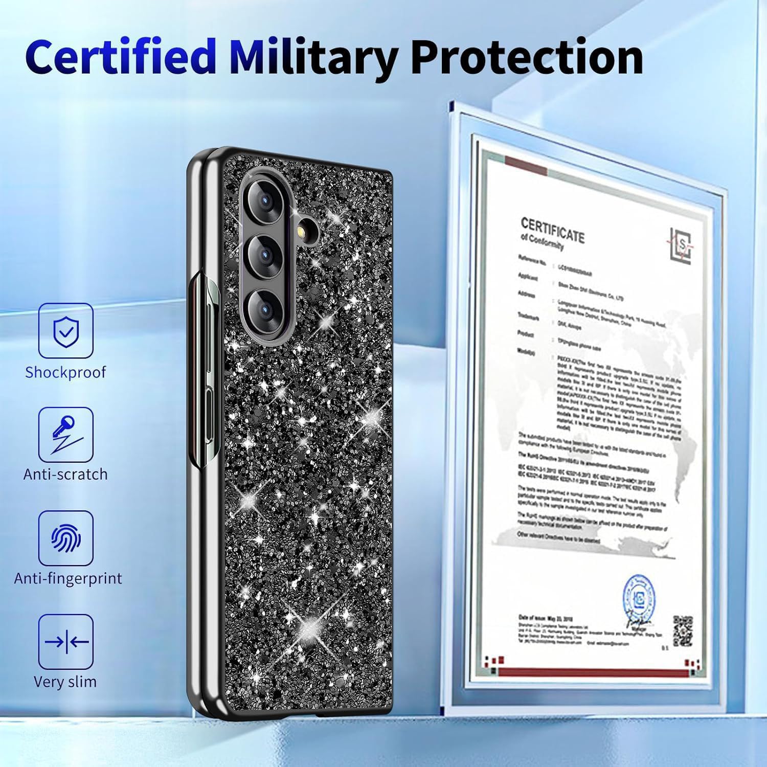 Błyszczące etui do Samsung Galaxy Z Fold 8 Ultra, ultracienka tylna obudowa, antypoślizgowy uchwyt, PC, amortyzacja wstrząsów, ochrona przed odciskami palców, minimalistyczna, lekka, odporna na