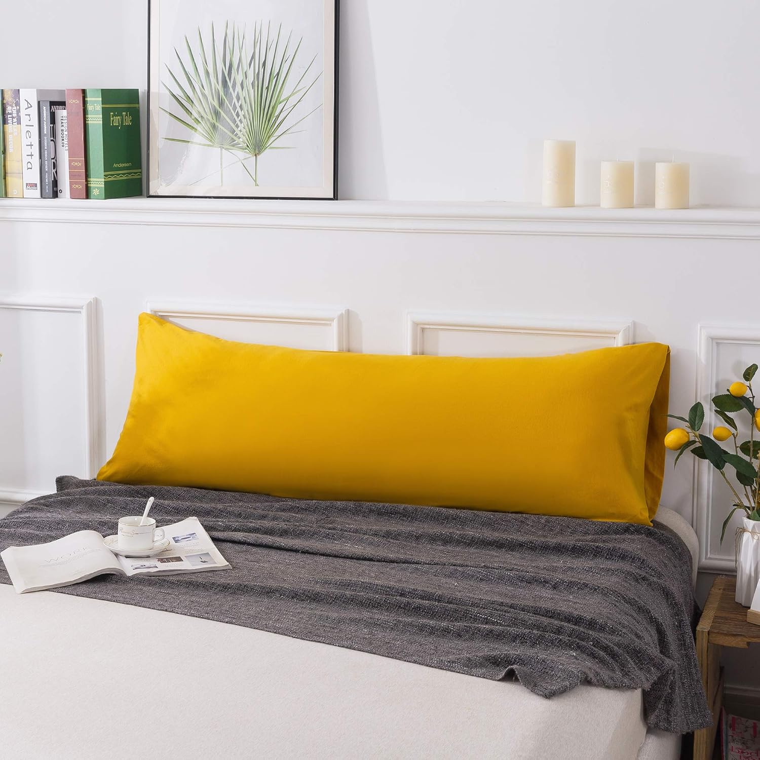 H HOUSEHOLD 100% Jersey Knit Cotton Queen Size Pillowcases Set of 4, Super Soft Breathable Pillow Cases, Envelope Closure, Stretchy T-Shirt Fabric (White, Queen Size Pillowcase (20" x 30"))