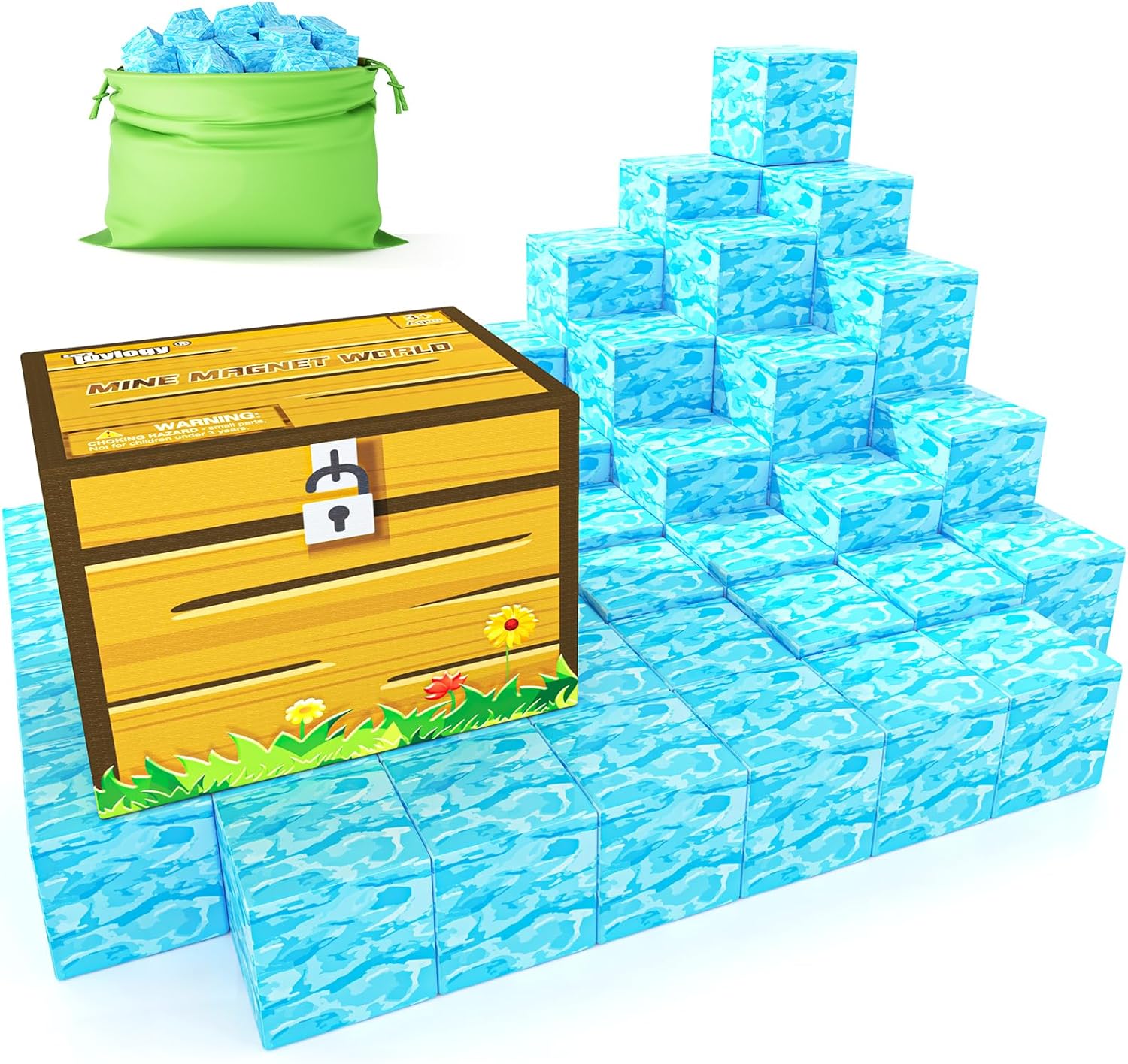 Magnetic Blocks-Build Mine Magnet World Water Edition, Magnetic Toys for Boys & Girls Age 3-4 4-5 6-8, STEM Montessori Sensory Toys for Toddlers Gifts for 3+ Years Old Girls Boys