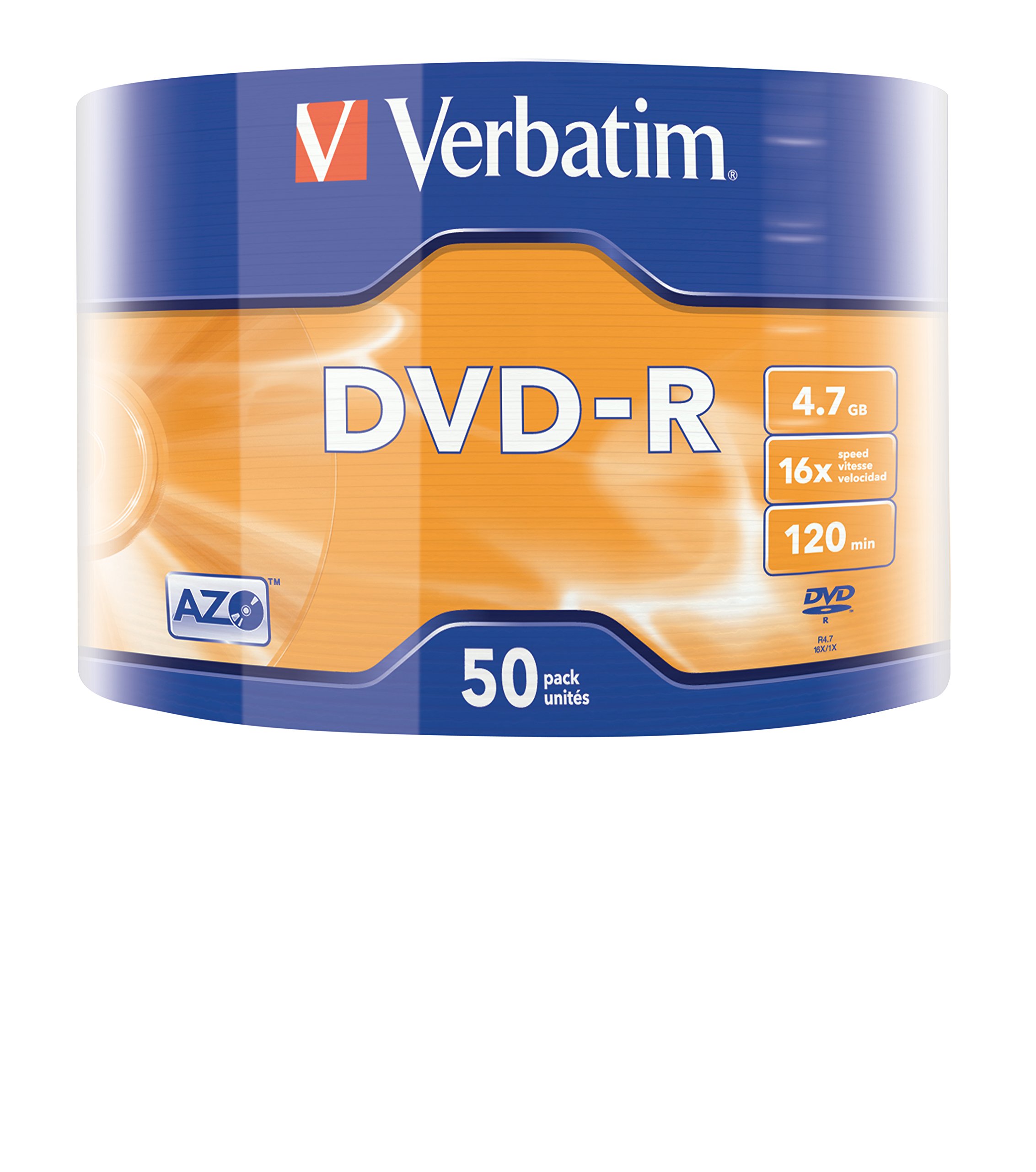 Verbatim DVD-R 43825 4,7 Go 16x 50er Wrap Spindle Argent