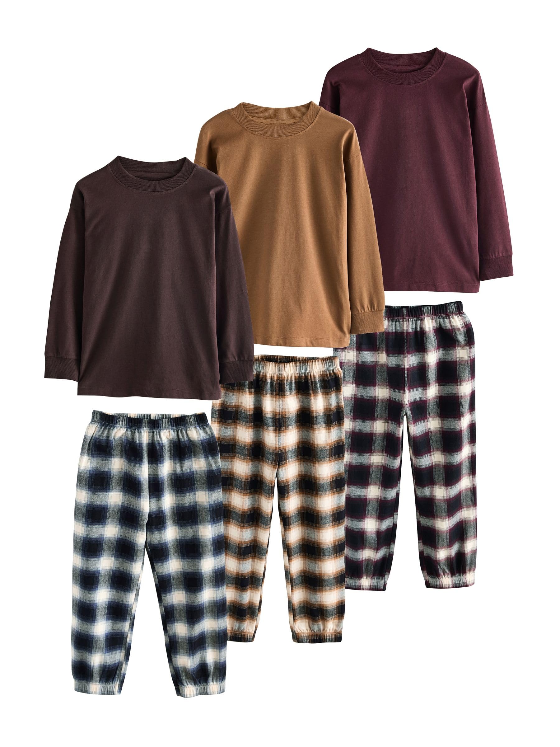NEXT Jungen Karierte Pyjamas aus Webstoff, 3er-Pack