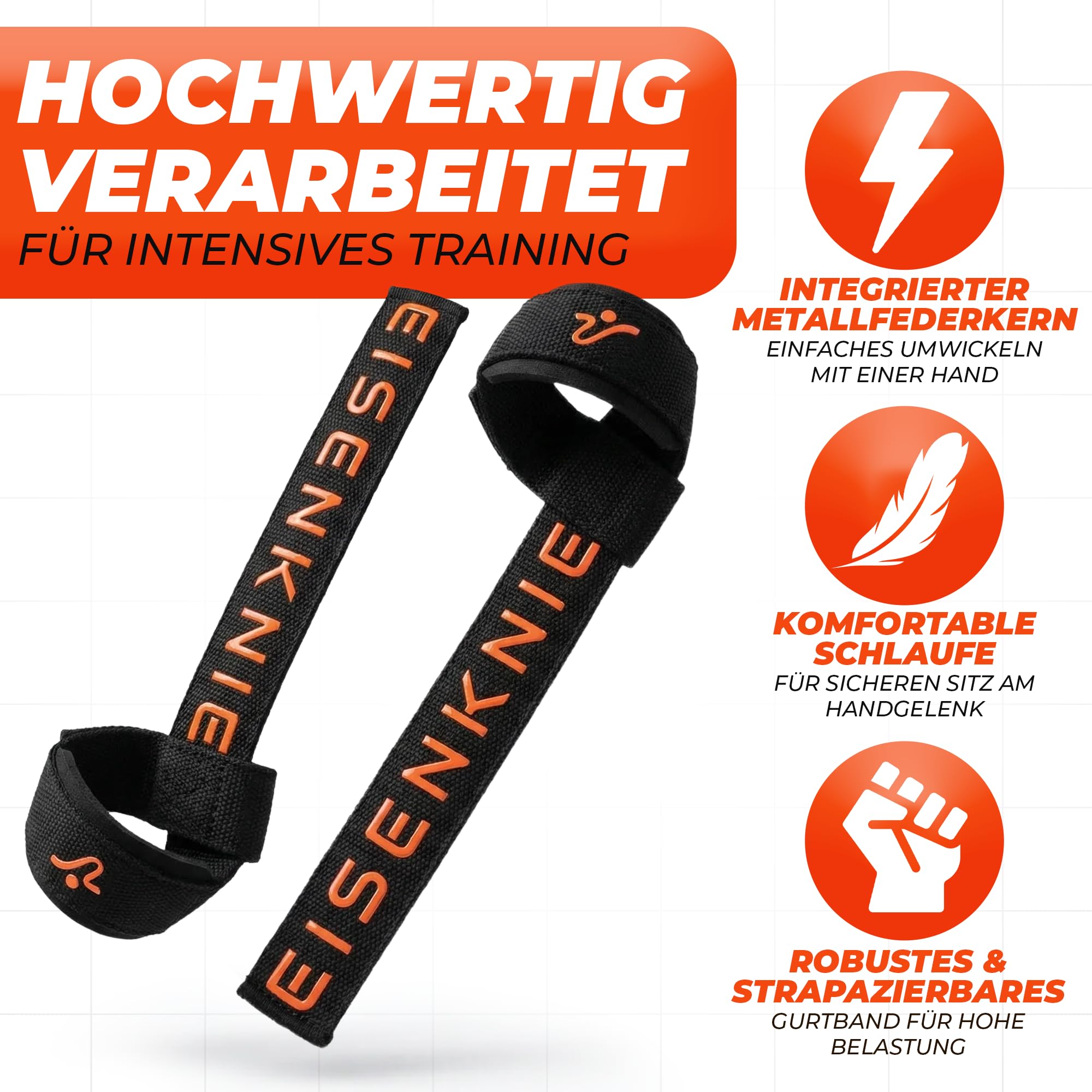 Sangles de traction avec enroulement automatique d'une main - Sangles de levage rembourrées pour la musculation, le bodybuilding, le fitness, les soulevés de terre - Pour homme et femme