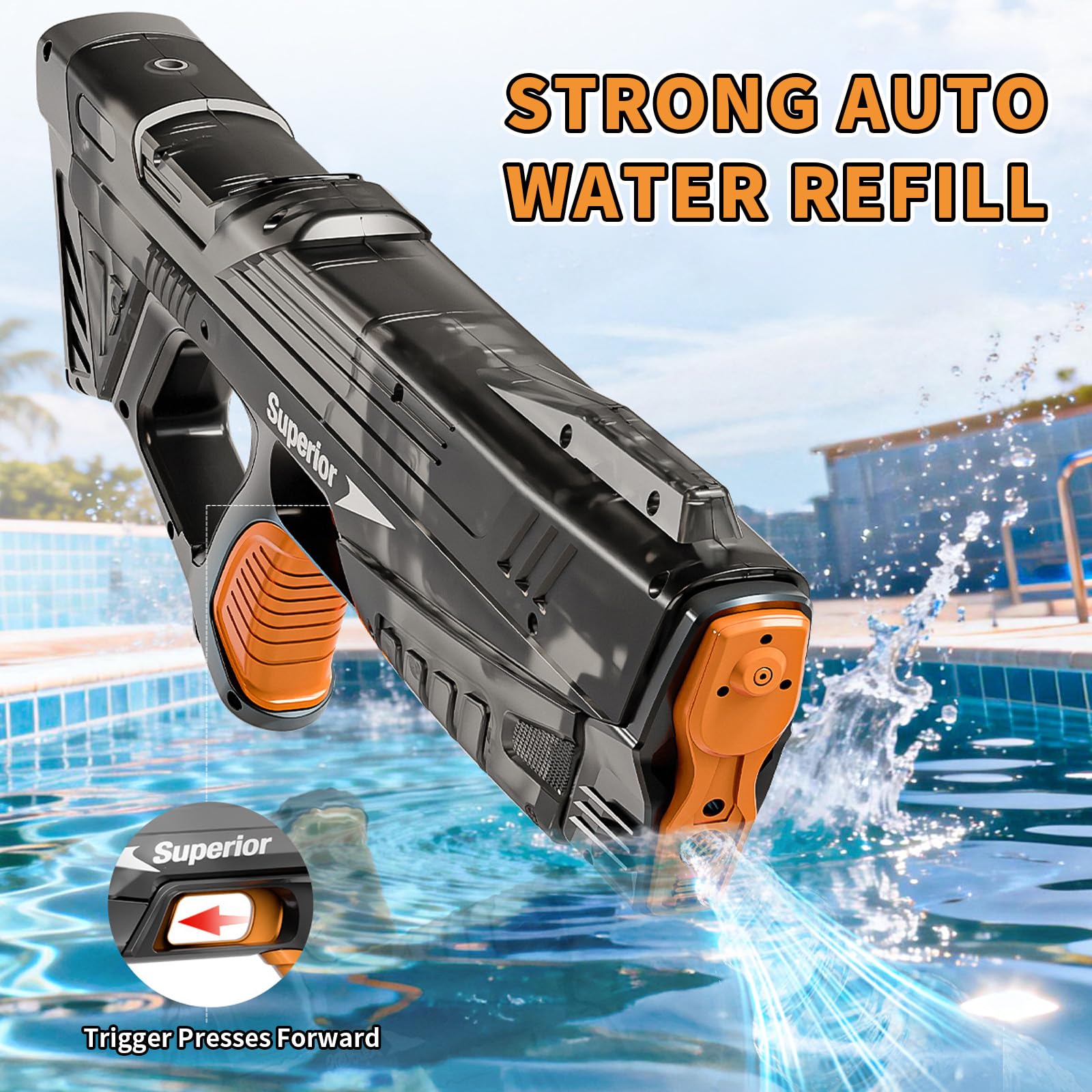 Wasserpistole Elektrisch,Automatische Wasserpistole,Elektrische Wasserpistole für Erwachsene,Automatische Spritzpistolen,Electric Water Gun,für Strandparty Spielzeug,Pool,Strand,Garten