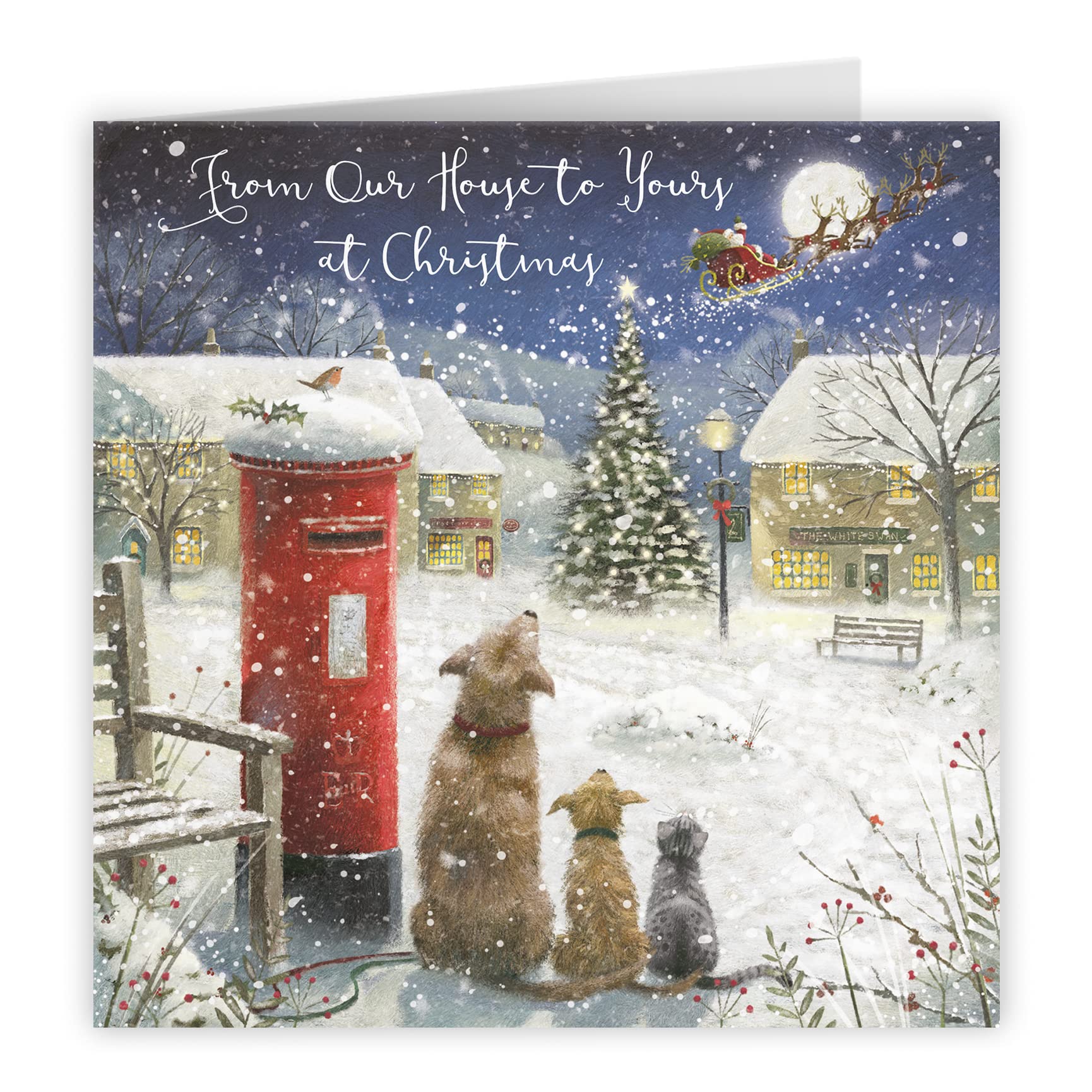 Hunts England From Our House To Yours Stunning Luxury Artistic Christmas Card, From Our House To Yours At Christmas - Image 4