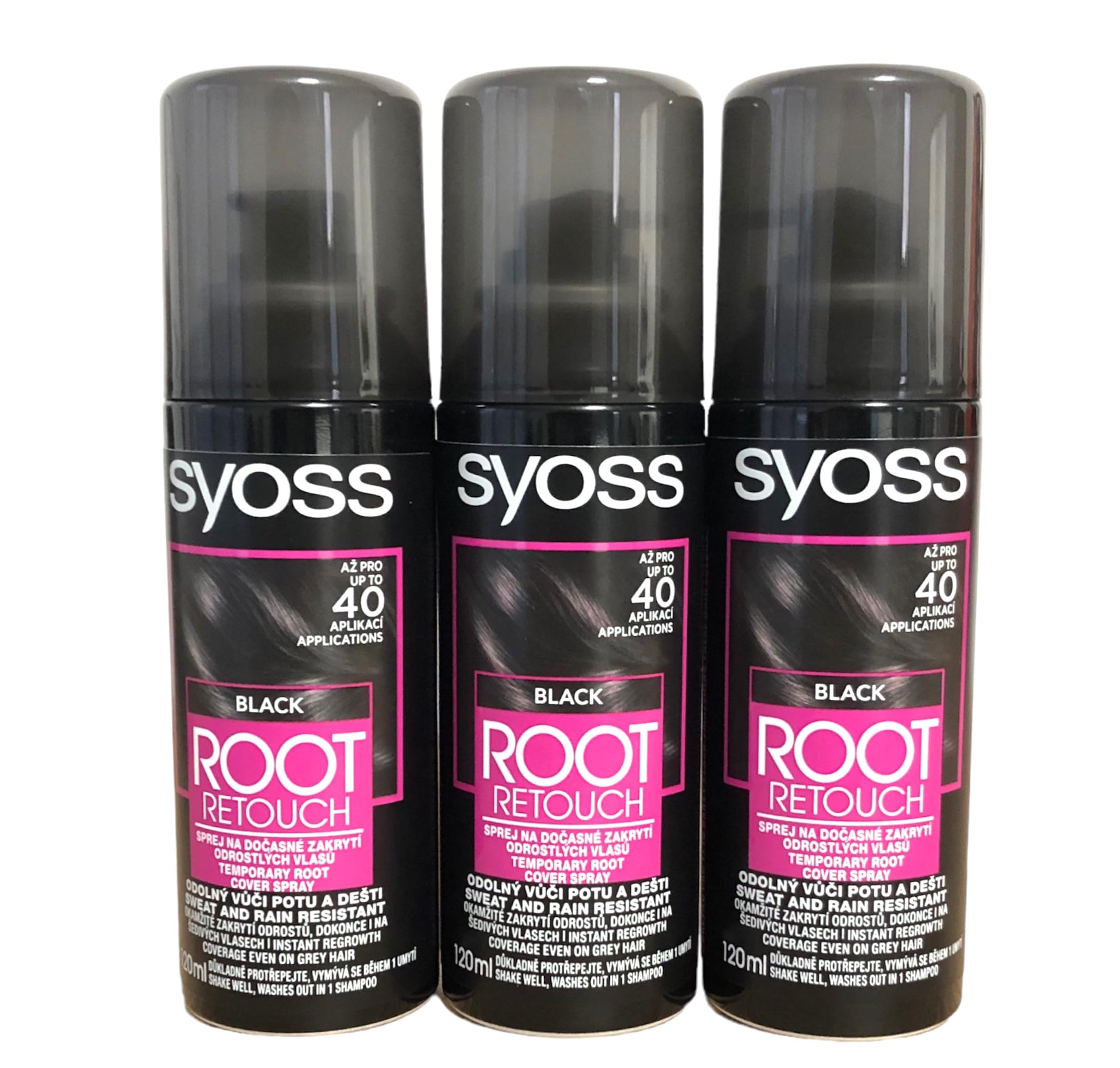 Syoss Root Retoucher, 120 ml, nero, confezione da 3