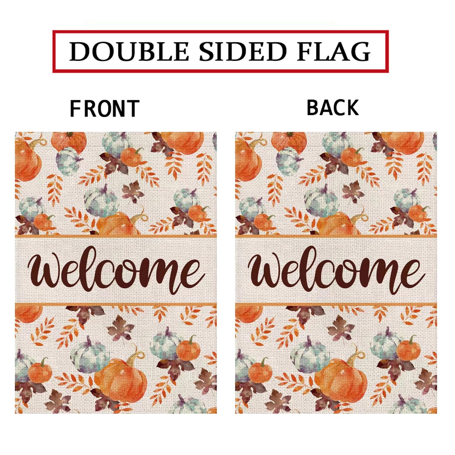 Hello Fall Gartenflagge Mit Mops & Kürbissen – Doppelseitig, 32,5x45,7 Cm, Herbst-Deko