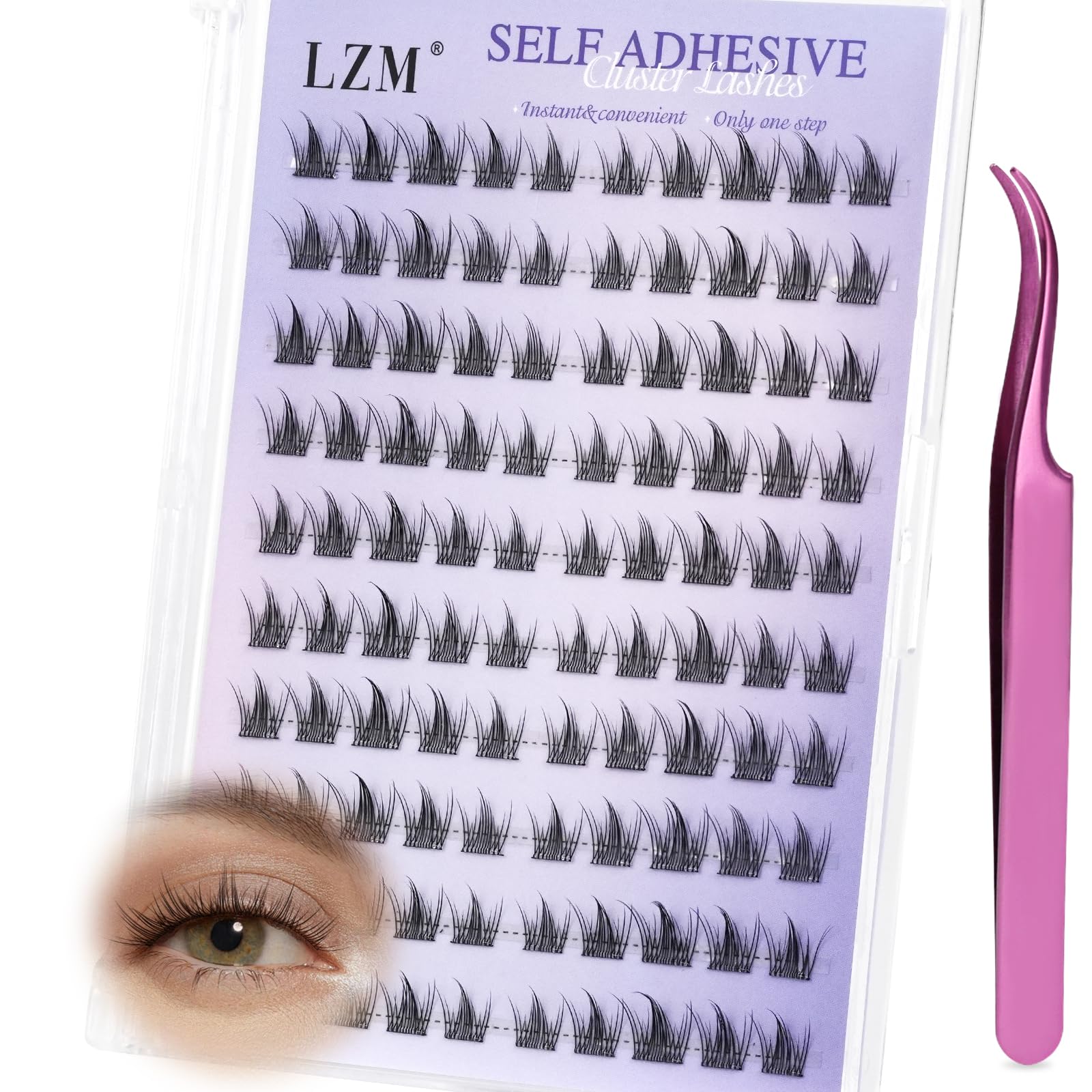 LZM Selbstklebende Wimpern Wimpern Extensions Set Mit Pinzette