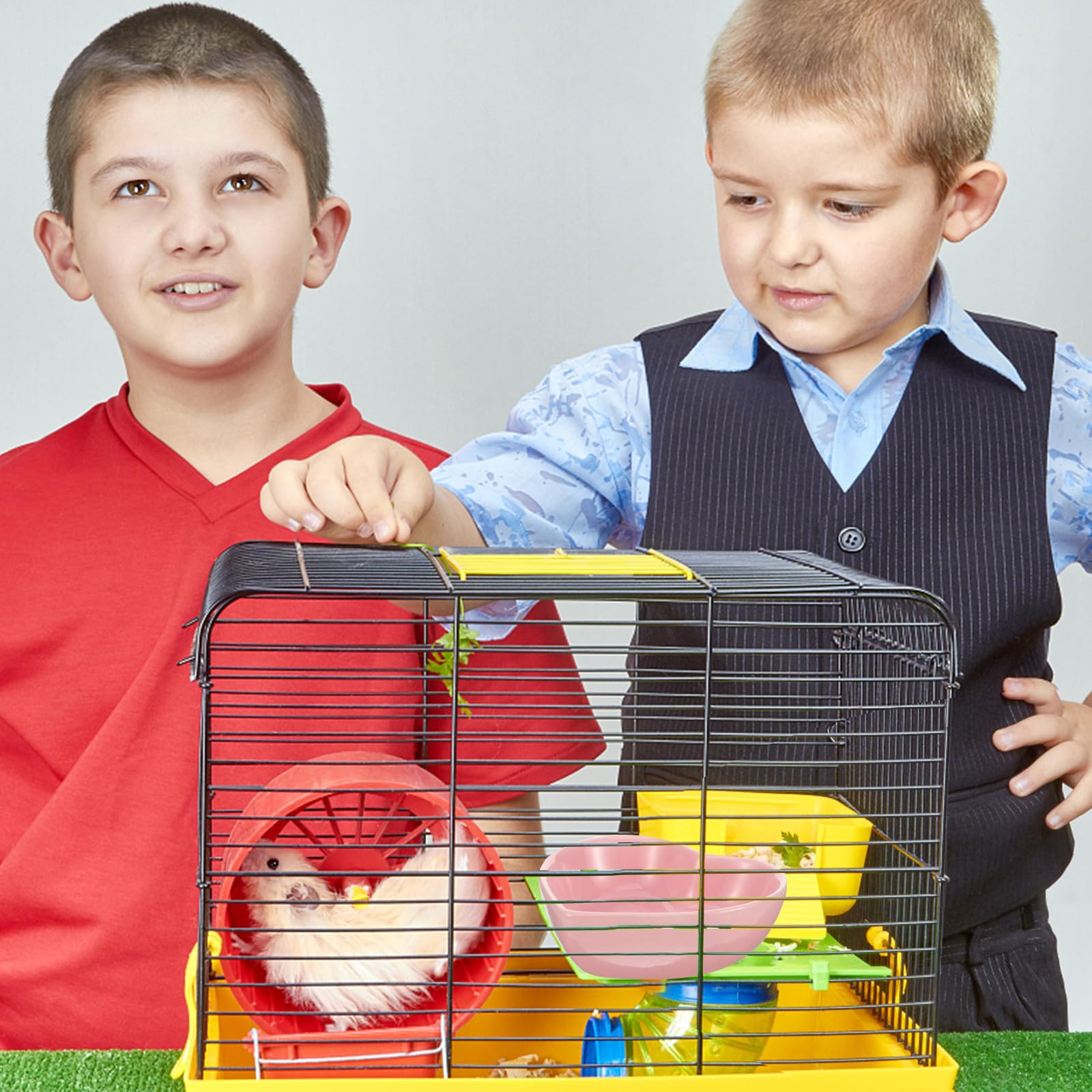 Bol pour Hamster en Céramique de Cœur Rose Résistant à l'usure Surface Lisse Accessoire pour Écureuils et Rats