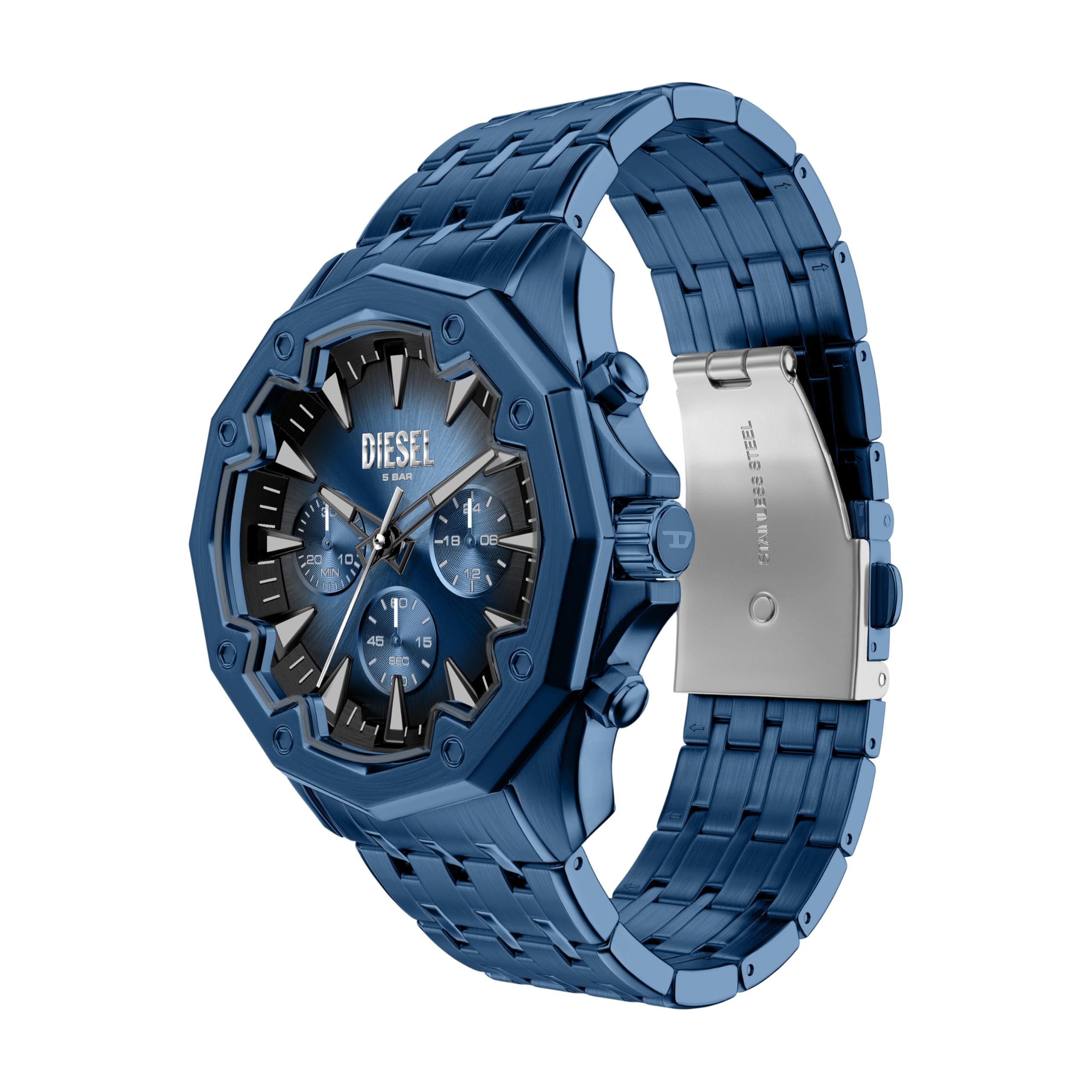 Diesel Stinger Hombre Reloj de 46MM de Acero Inoxidable Azul, DZ4705