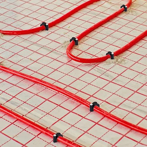 Miniatura 7 de Stevenca 100 ganchos en J negros de media abrazadera con clavo, abrazaderas Pex de 38 y 12 pulgadas, clips de cable para cable Ethernet, tachuelas