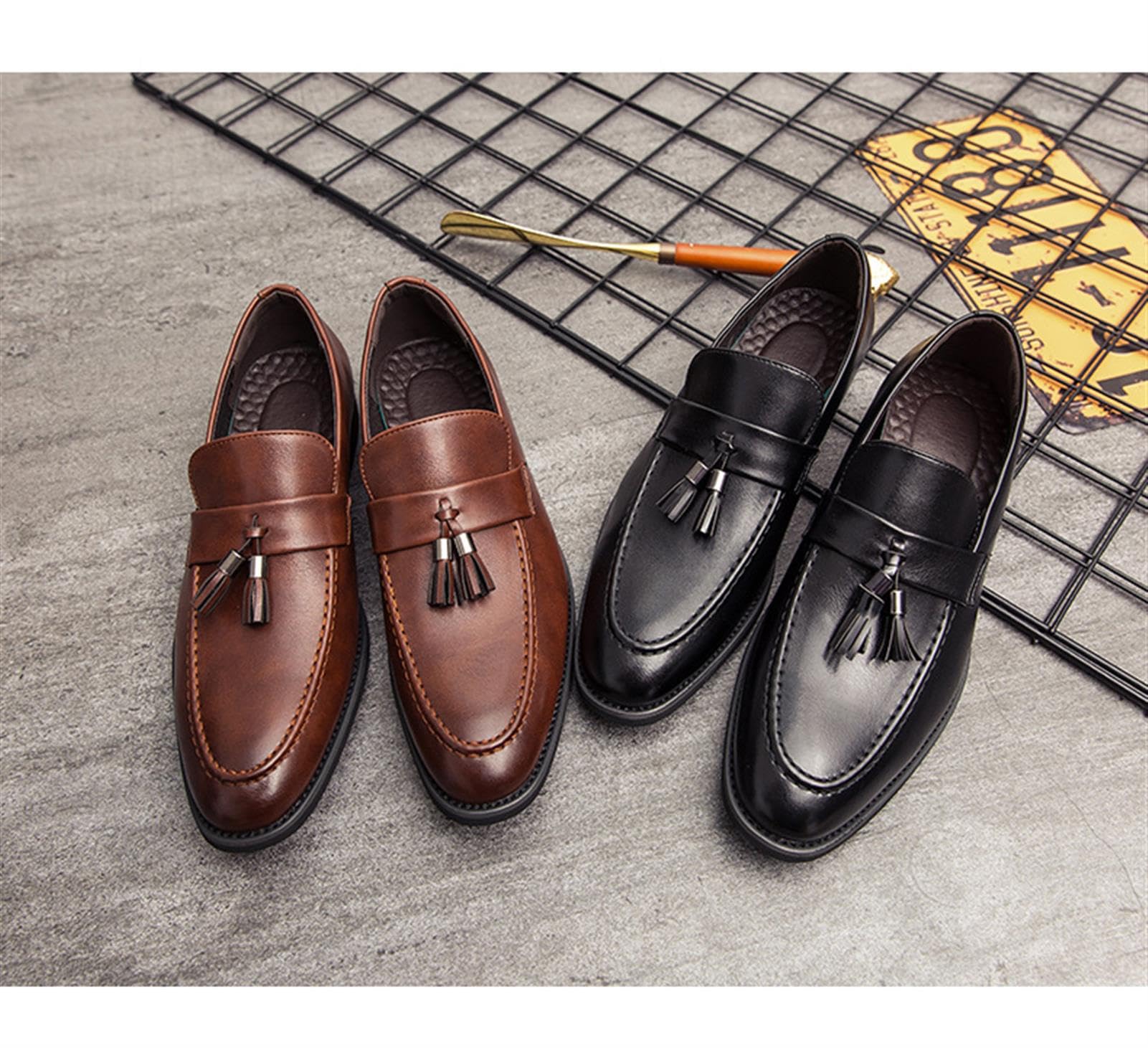 Scarpe Uomo Mocassini Eleganti Affari | Scarpe Uomo Mocassini In Pelle Comodi Senza Lacci Eleganti Da Affari Cerimonia Matrimonio Lavoro Nero