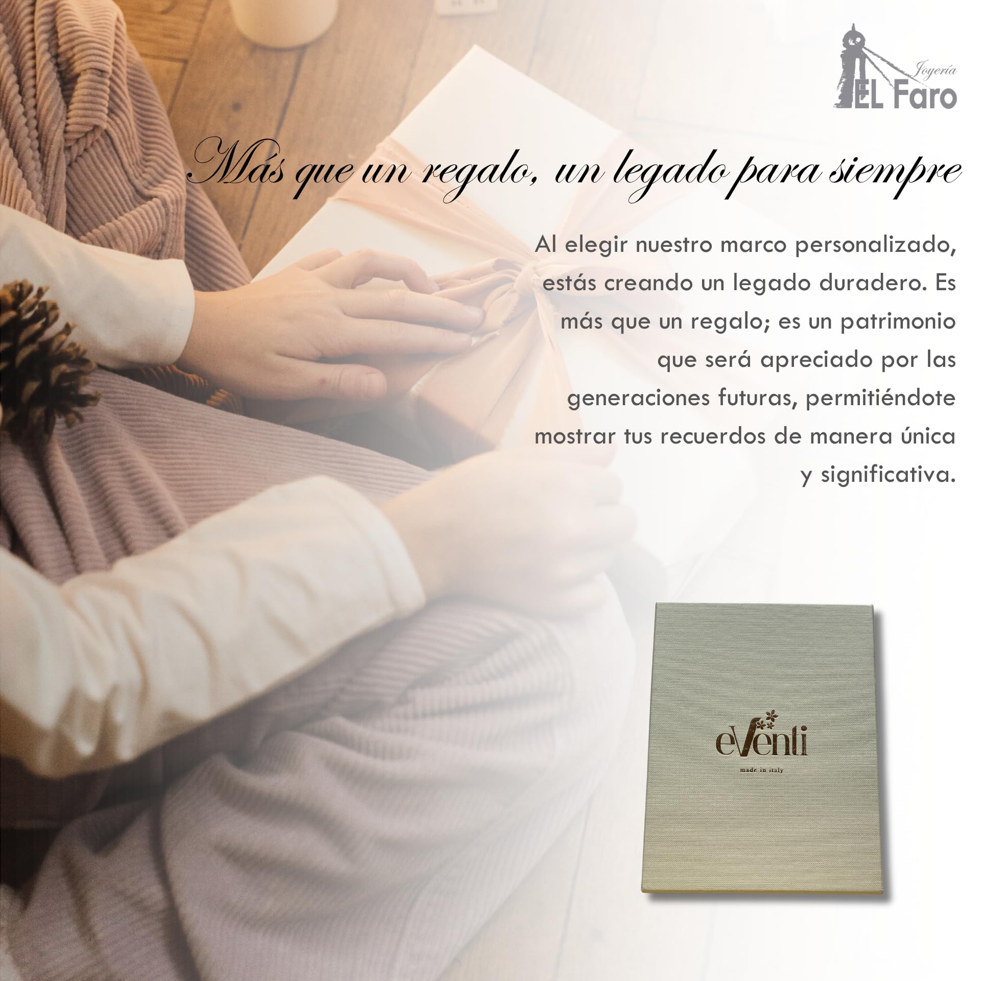 El Faro JOYERIA Marco fotos personalizado 10x15 50 aniversario | Estuche premium incluido
