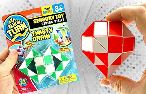 Miniatura 6 de Twist Snake Puzzle Magic Speed Cube Fidget Toy (1 unidad de colores surtidos) con cadena retorcida, sonidos de clic, mini rompecabezas de plástico
