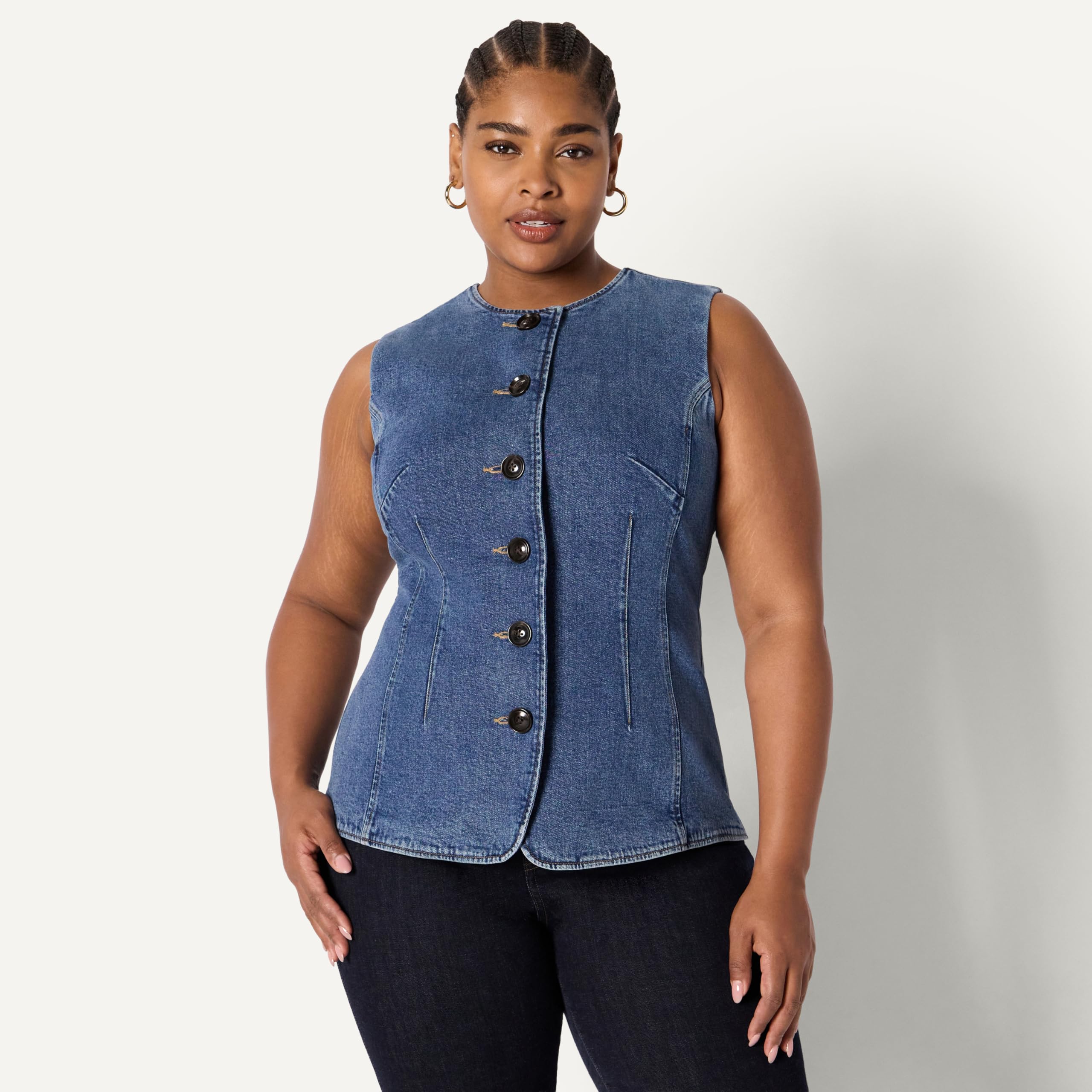 Amazon Essentials Chaleco Vaquero Abotonado de Corte Regular Mujer