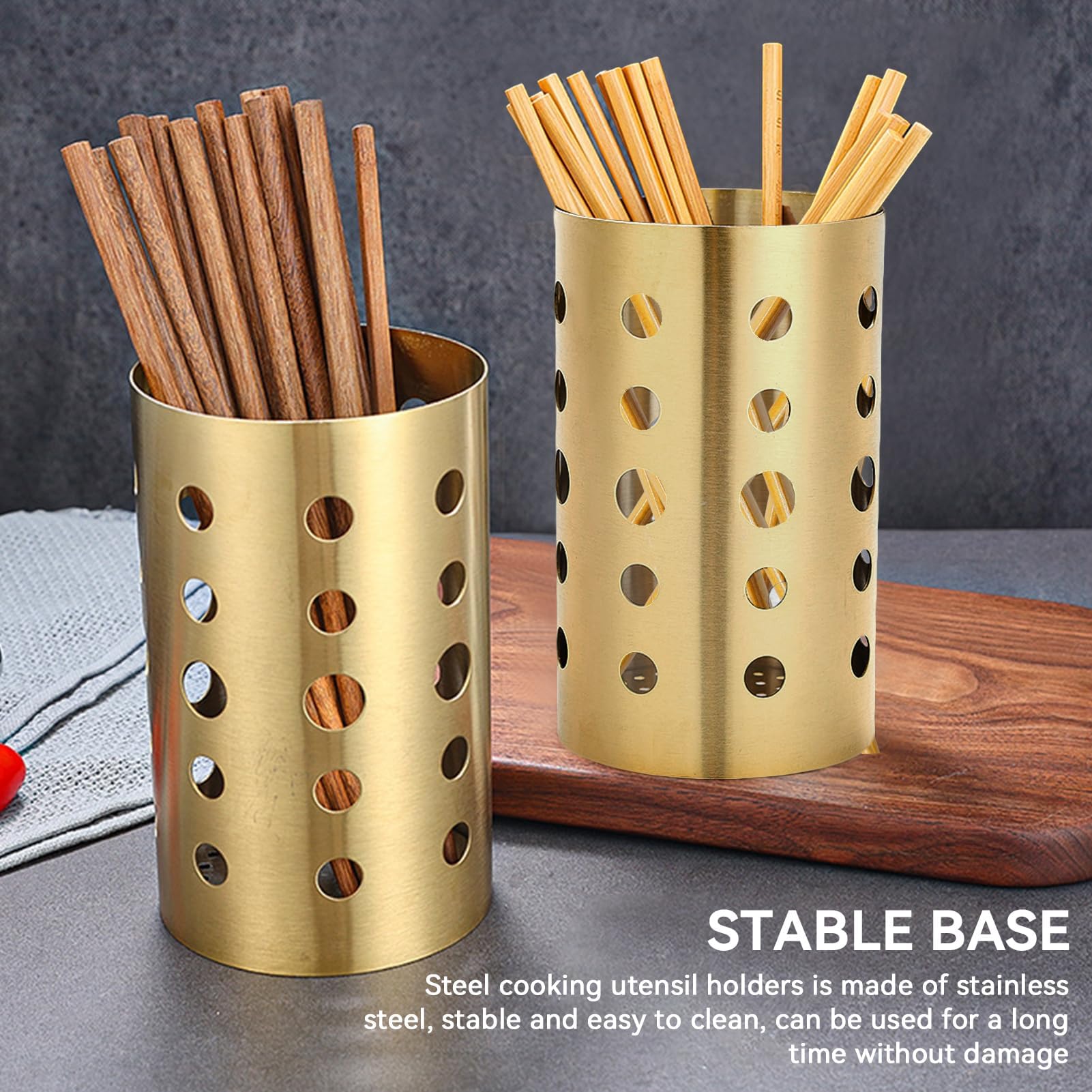 HERCHR Coccio Per Utensili In Acciaio Inossidabile, Scolapiatti Multifunzionale con Scarichi per Posate, Forchette, Coltelli, Cucchiai, 3,9x5,9 pollici