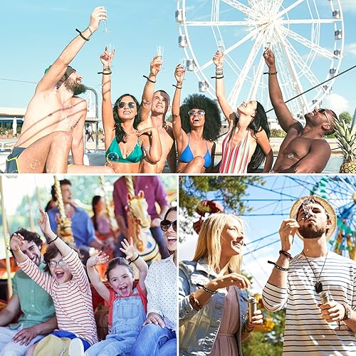 Miniatura 7 de Paquete de 100 pulseras metálicas VIP para eventos Pulsera de tela premium con tejido jacquard de lurex Pulsera con letras VIP brillantes para