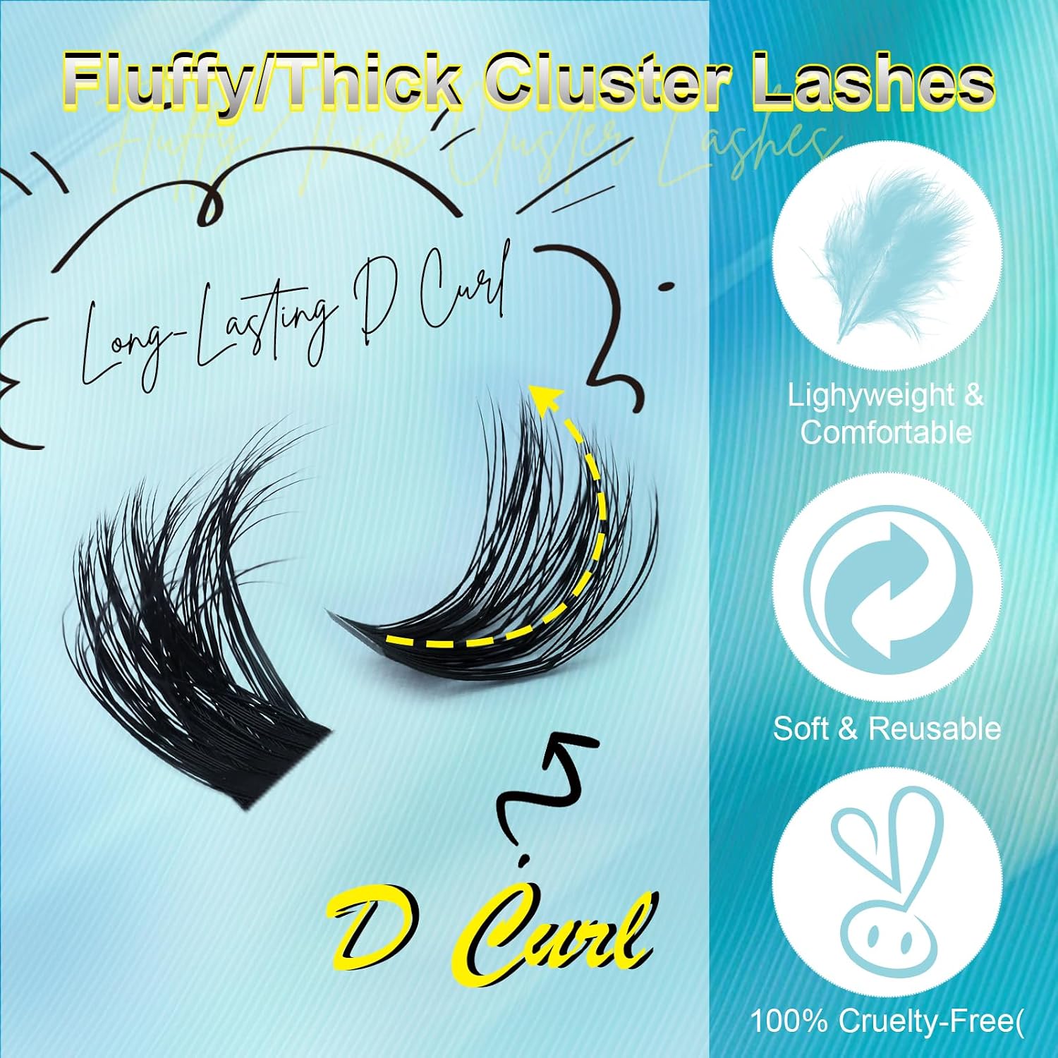 Spire Lashes Pyramid Spike Eyelash - Premade Fans D Curl Manga Chunk Natural Wispy Lash Extension Feather Shape Comic Individual Lashes by Obeyalash(Feather3 - Mix 9-15mm) image 2