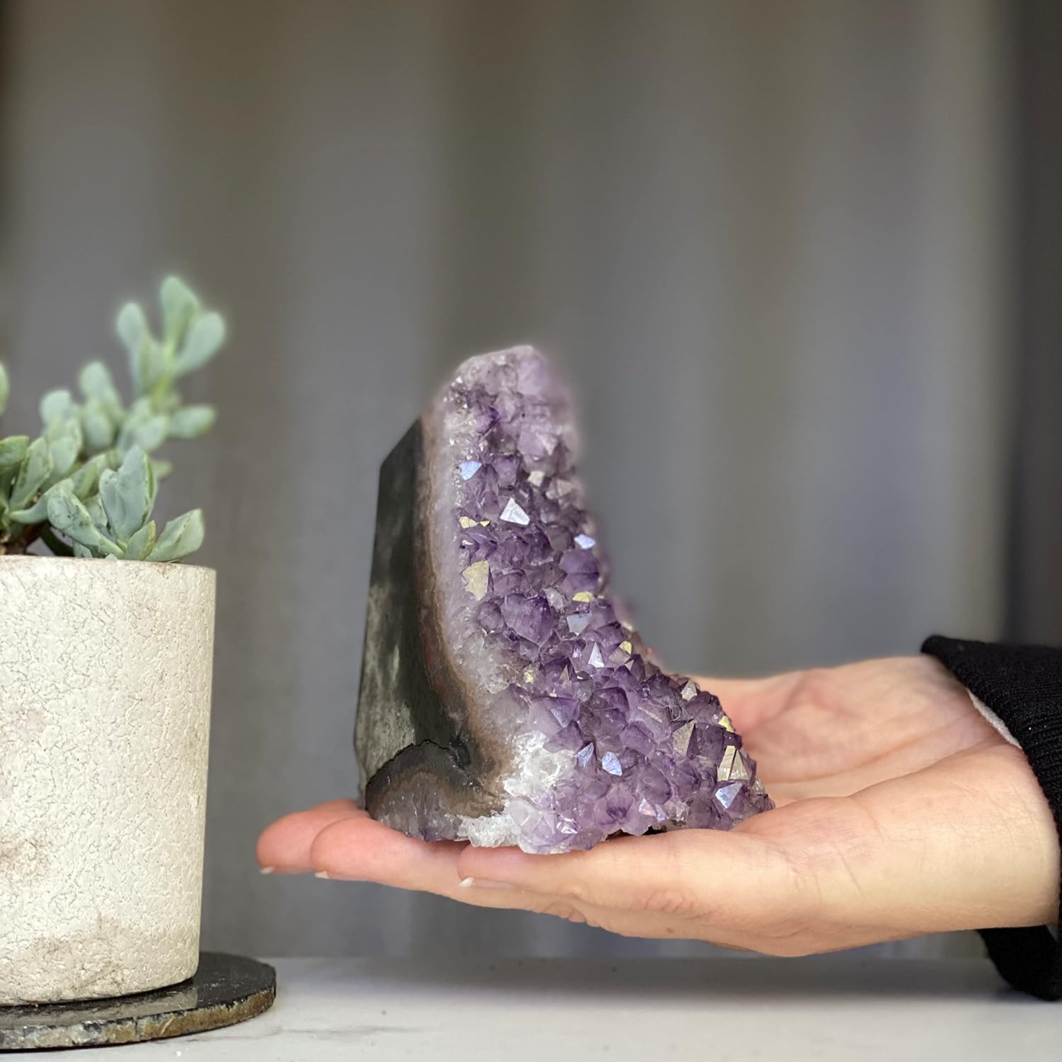 Deep Purple Project Natural Light Purple Real Amethyst Crystals Geodes from Uruguay (Medium 0.5 to 1 Lb or 227 gr to 454 gr)