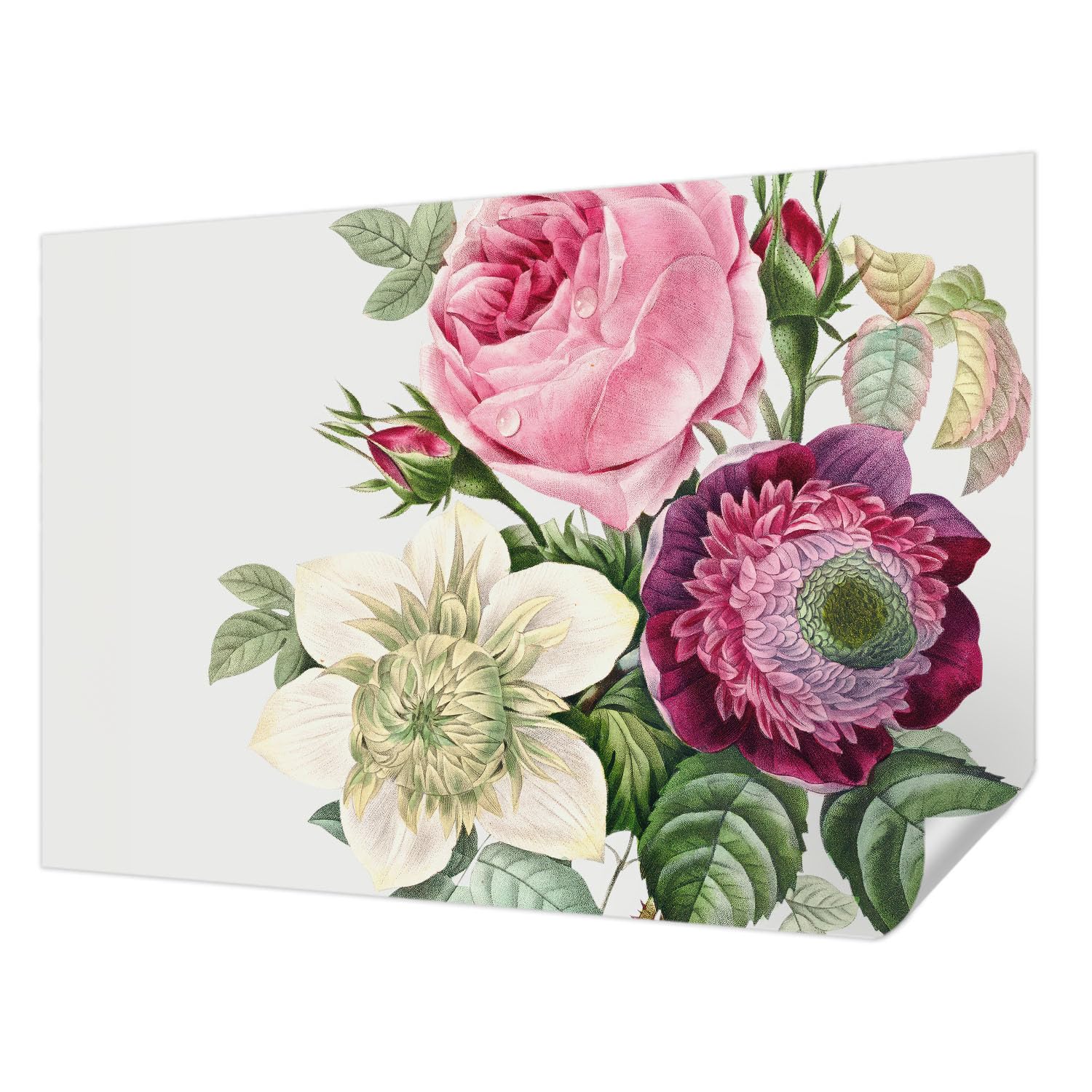 Papier peint photo autocollant pose murale facile sans colle bouquet fleurs