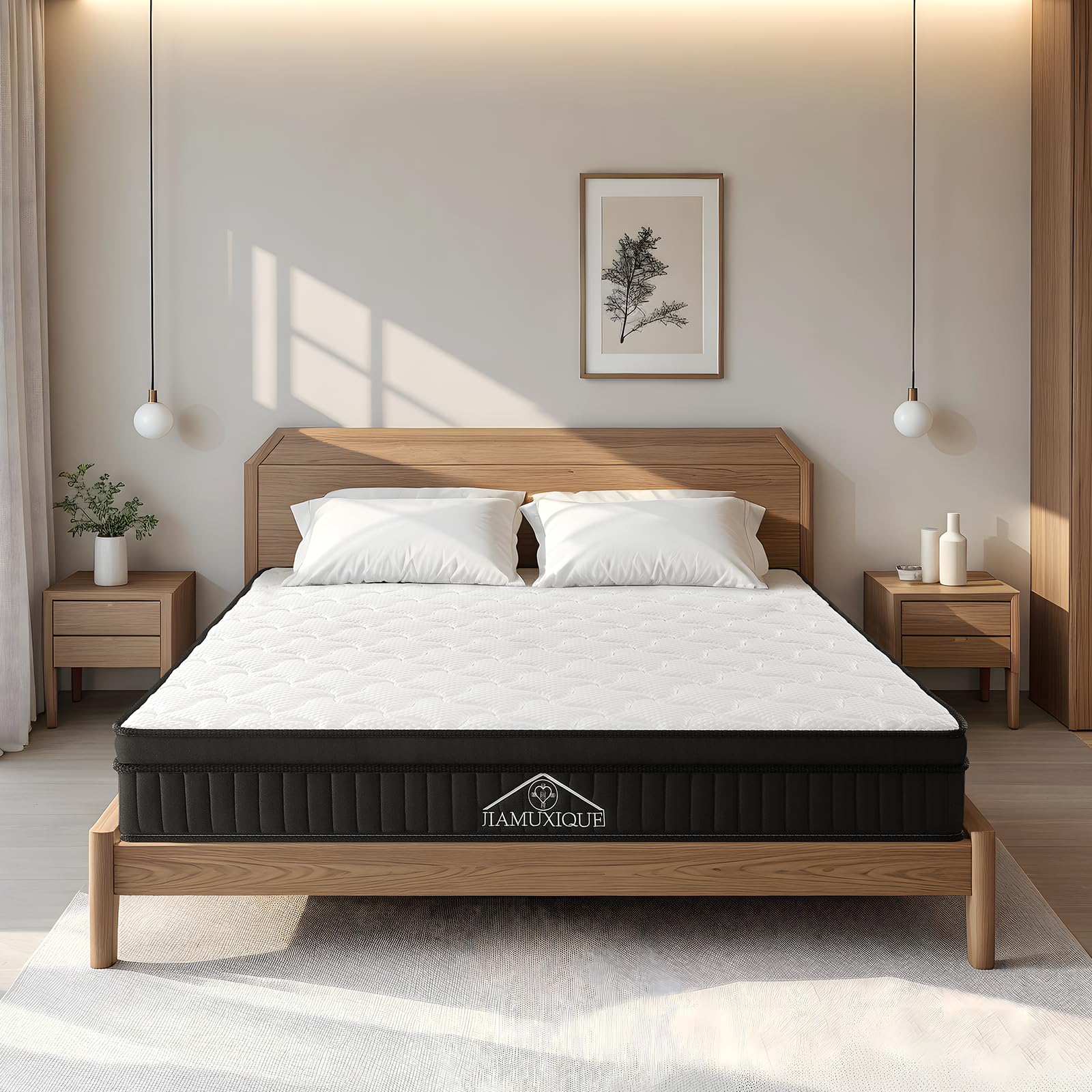 Materasso 90 x 200 cm, altezza 25 cm, durezza H3 media, materasso ibrido a 7 zone, materasso ortopedico a molle insacchettate con schiuma confortevole, traspirante, riduzione della