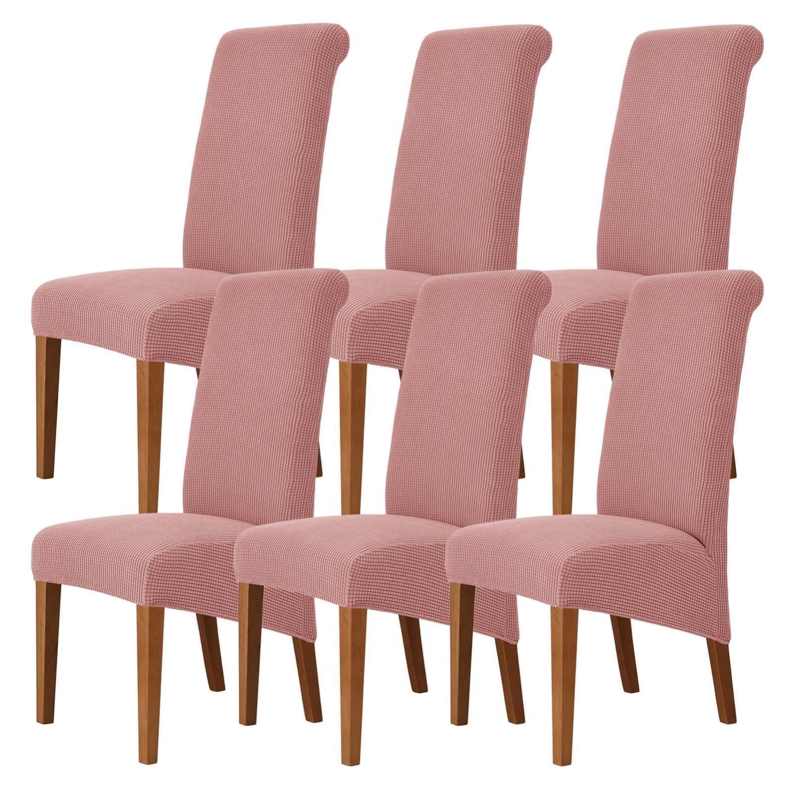 NMVAWIPT Stretch High-Back Dining Chair Covers, Removable Washable Protectors With Elastic Bottom, For Home, Restaurant, Banquet(20#,6Pcs)