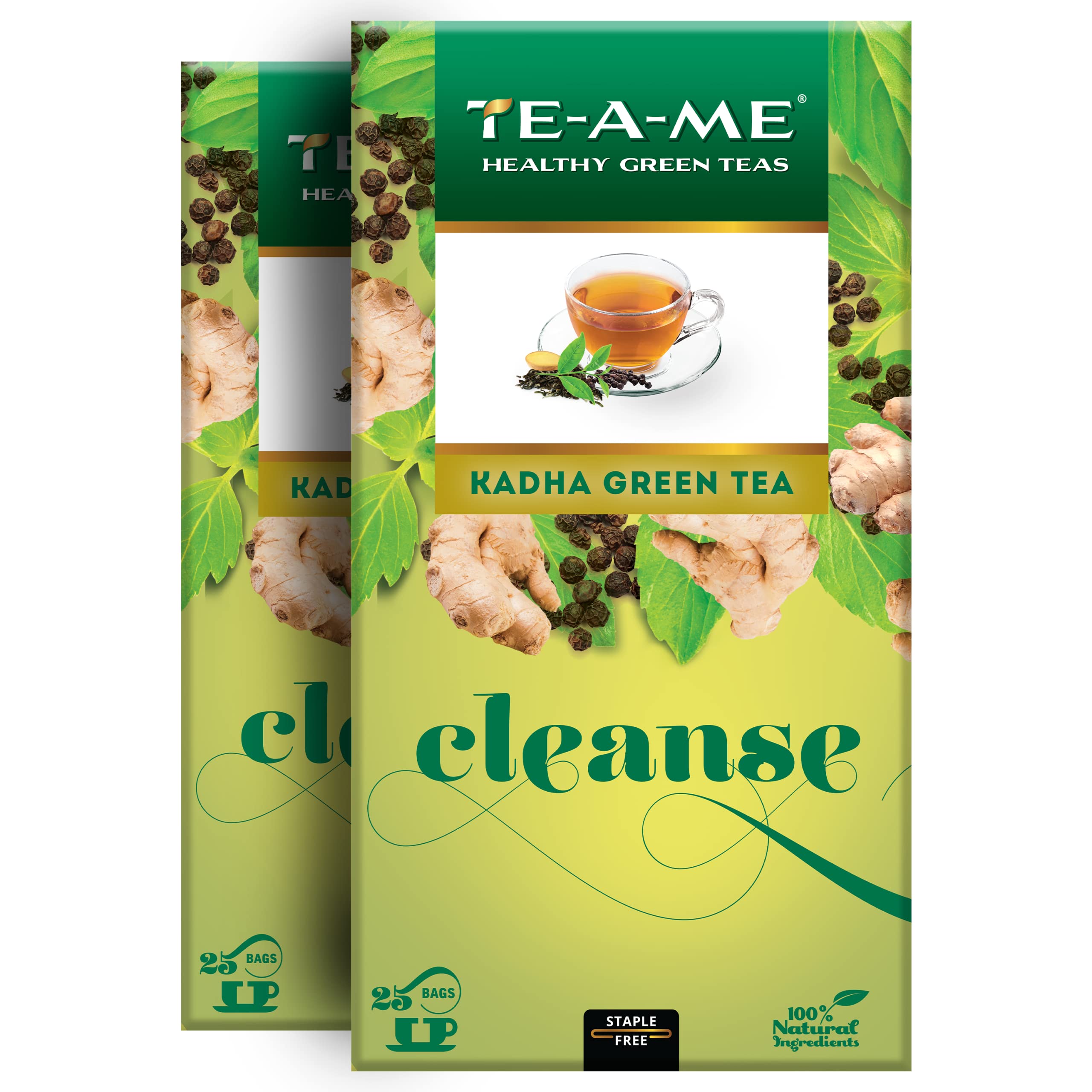 TE-A-ME Kadha Green Tea, 25 Bags (Pack of 2) | Diwali Gift