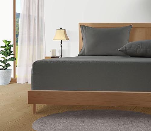 Miniatura 3 de LANE LINEN Juego de sábanas de franela de 100 % algodón de 4 piezas, tamaño California King, ropa de cama ligera, cepillada para mayor suavidad,