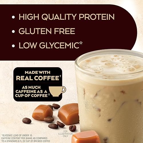 Miniatura 4 de Atkins Café Caramel Iced Coffee Protein Shake & Mocha Latte - Batido de proteína de café helado, 0.55 onzas de proteína, bajo glucémico, 0.18 onzas