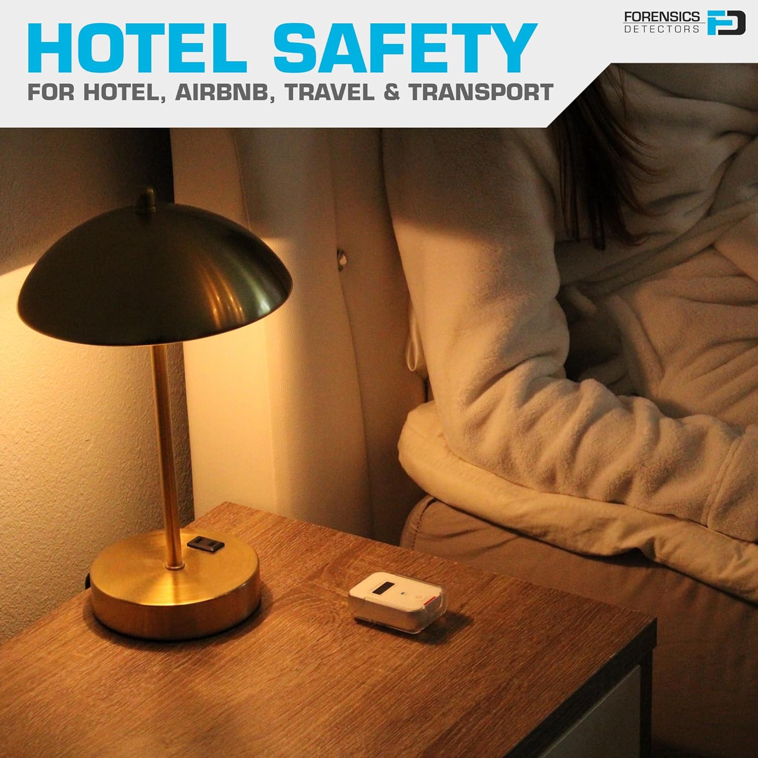 Travel CO Detector by Forensics | Carbon Monoxide Low-Level 9ppm Alarm | Super Small Size & Stylish | iPhone White Color | Easy One-Button Operation |